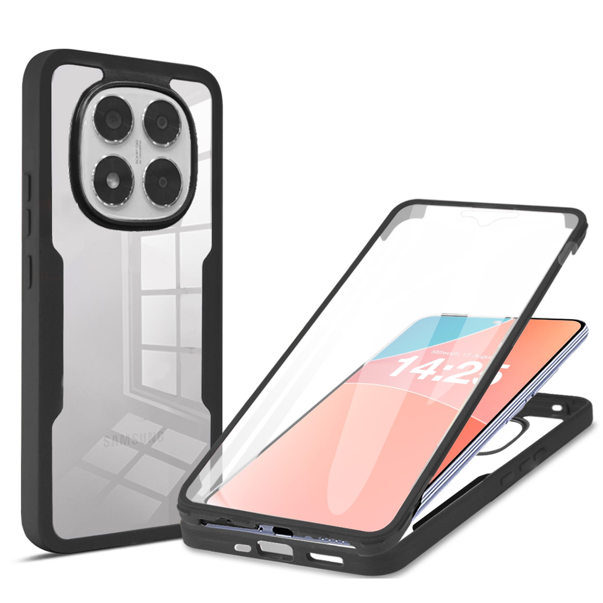 Tec-Expert Handyhülle 360 Grad Hülle für Xiaomi Redmi Note 14 Pro 6.67 Zoll, 6.67", Rundum Schutz Cover Case Hülle robust