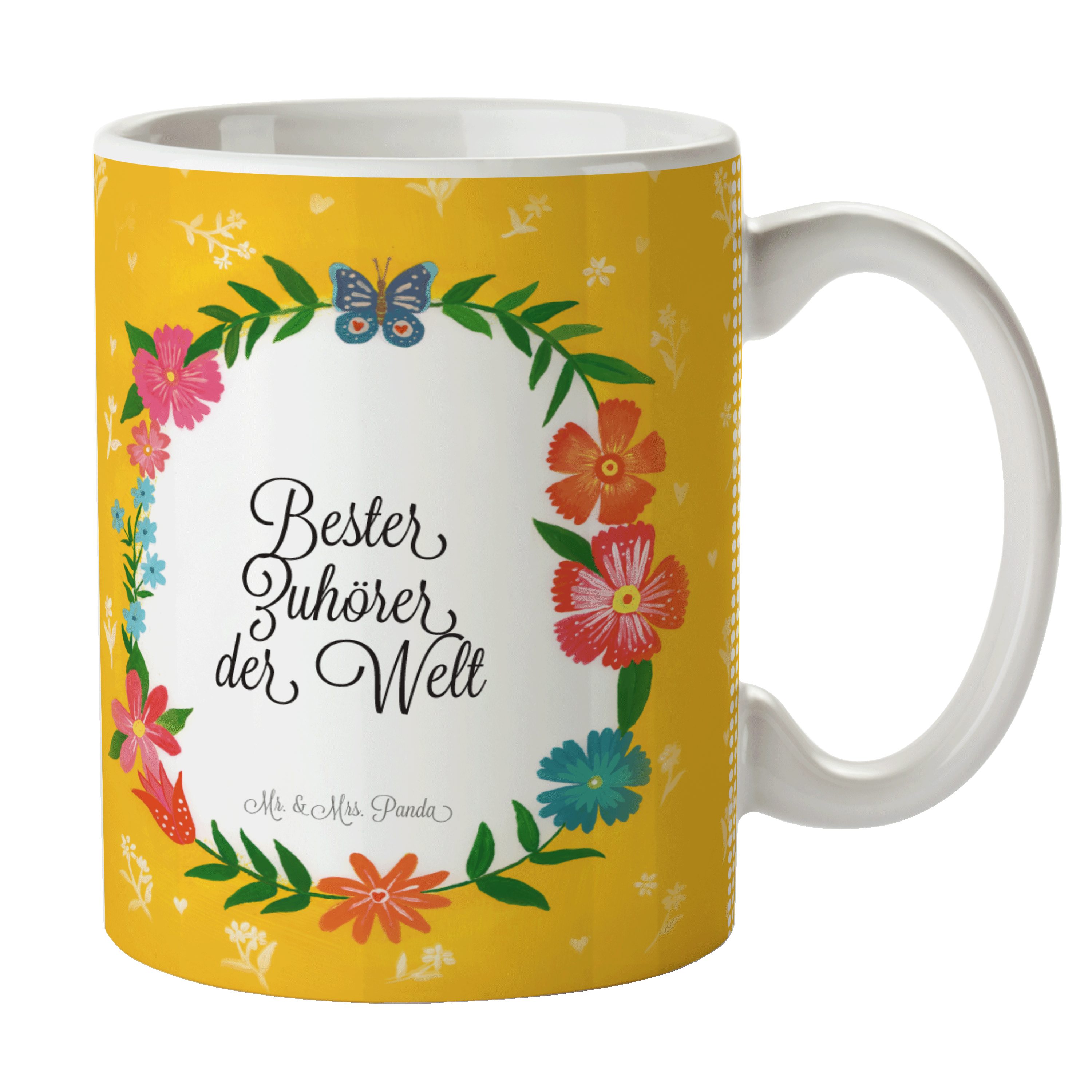 Mr. & Mrs. Geschenk, Ohr, Kaffeetasse, Porzellantasse, Panda Zuhörer offenes Kaffeeb, Tasse Keramik 