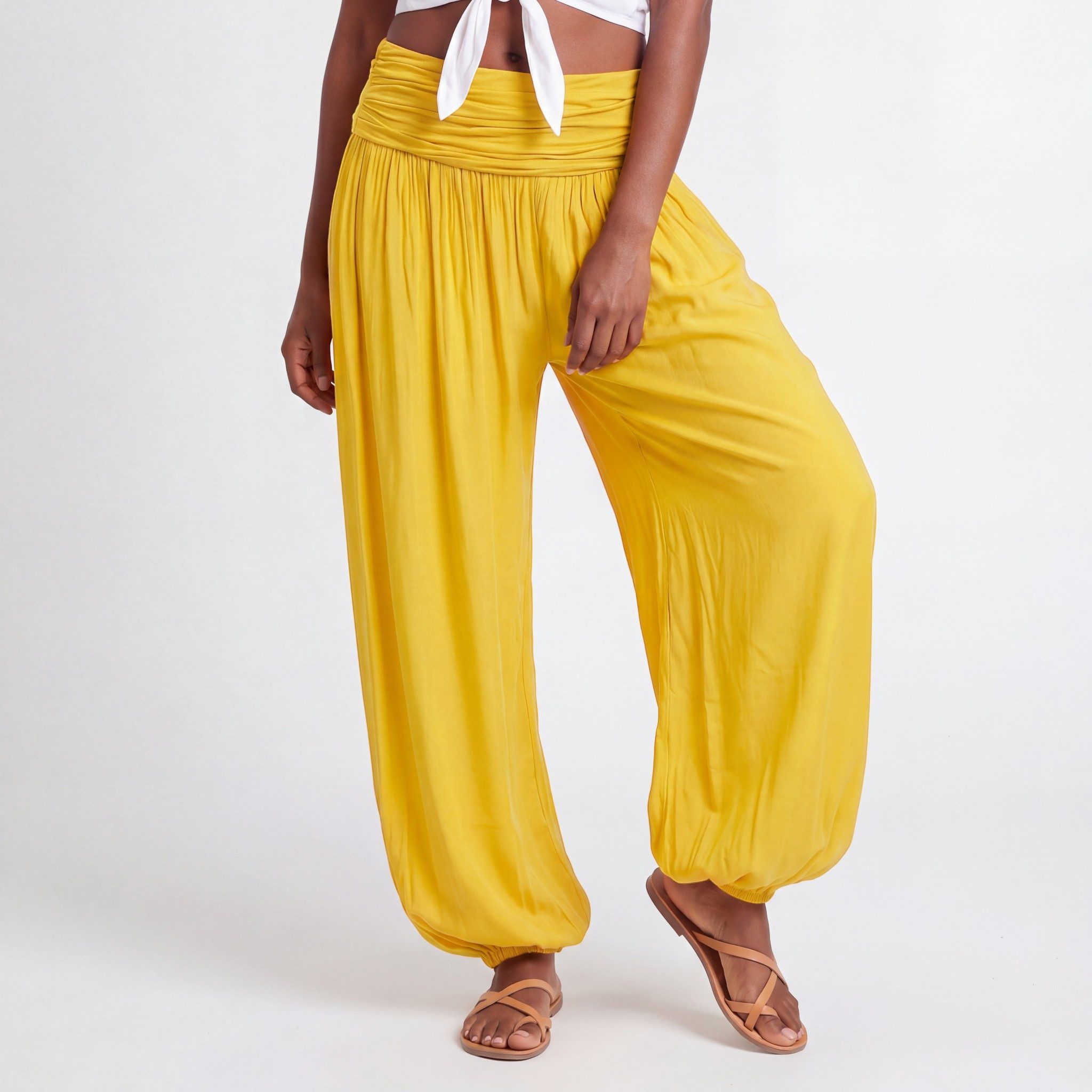 OriginalYou Haremshose Pluderhose sommerlich leichte Yogahose luftige Sommerhose luftig & leicht, viele unifarben, hautfreundlicher Tuchstoff