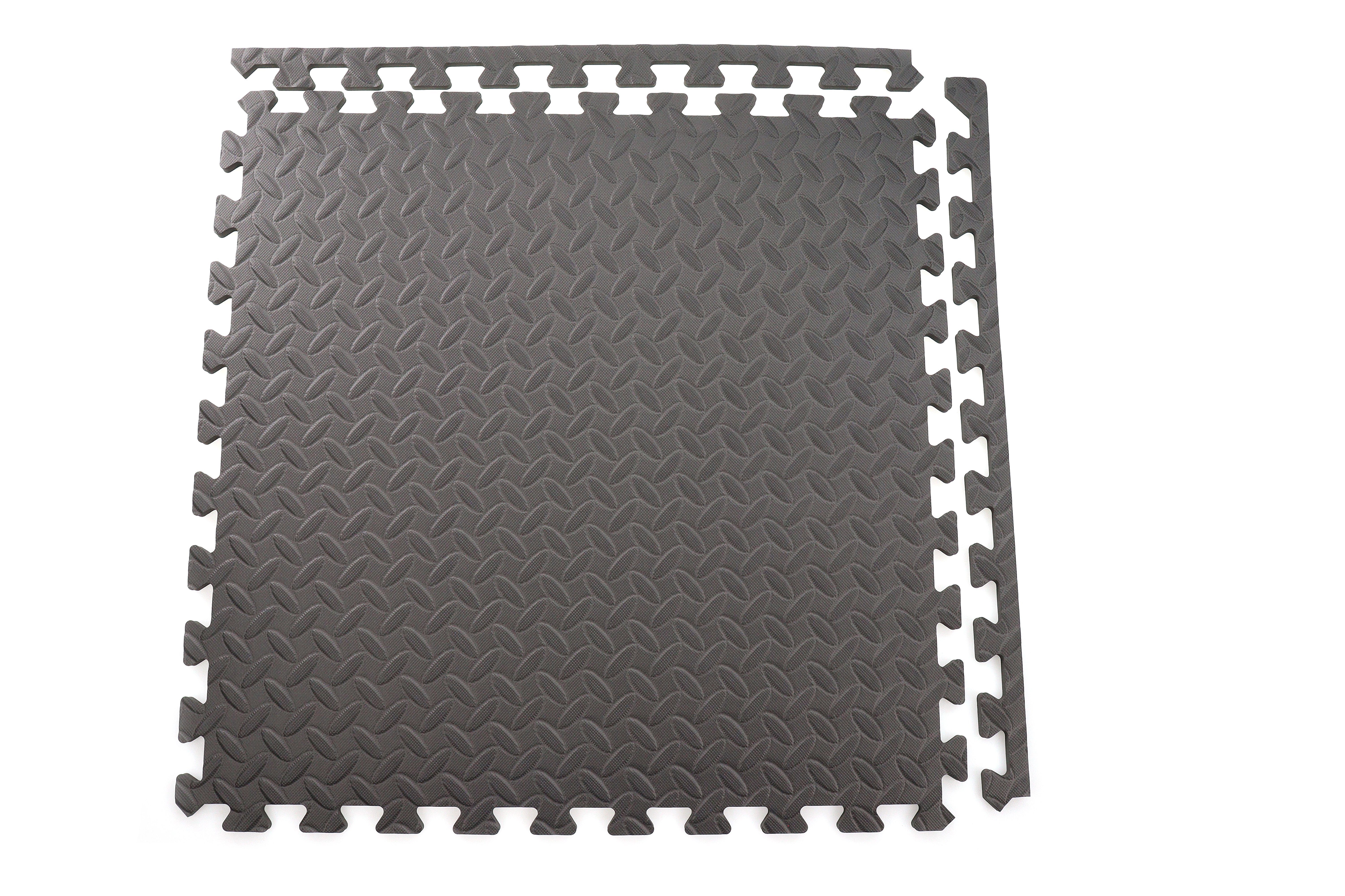ELLUG Sportmatte 6 Stück Steckmatte schwarz, Härtegrad 30-35, inkl. 12 Randstücke