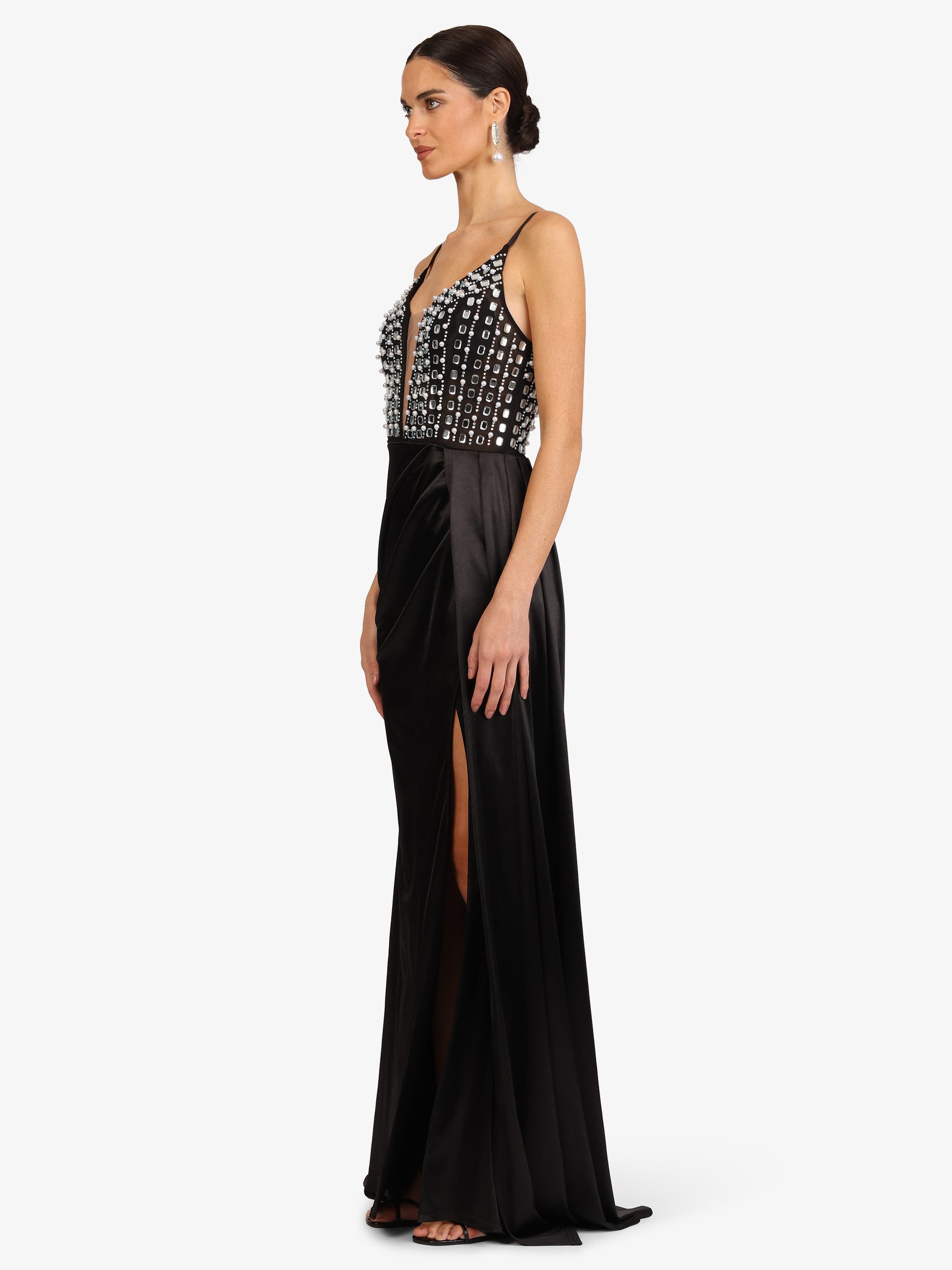 Kraimod Abendkleid mit Spaghettiträgern und V-Ausschnitt