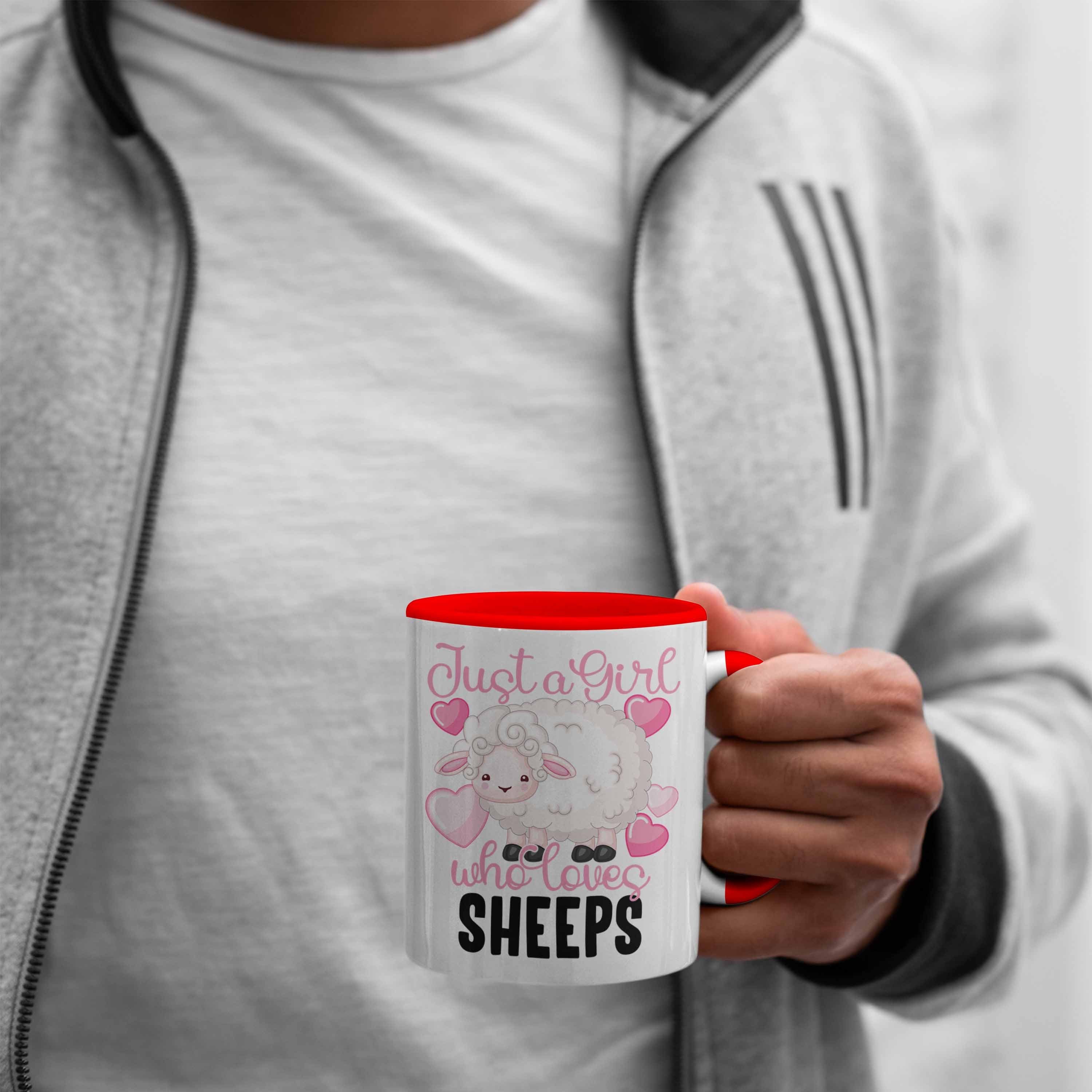 Tasse Frauen Trendation Schaf-Tasse Rot Lustige Geschenk Mädchen Schafhirtin für
