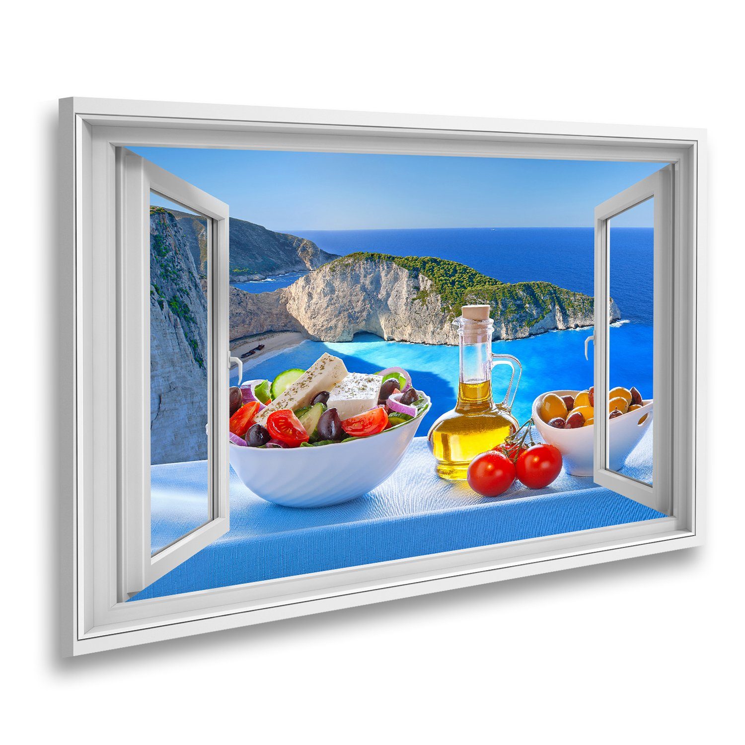 islandburner Leinwandbild Fensterblick Berühmter Navagio Strand günstig online kaufen