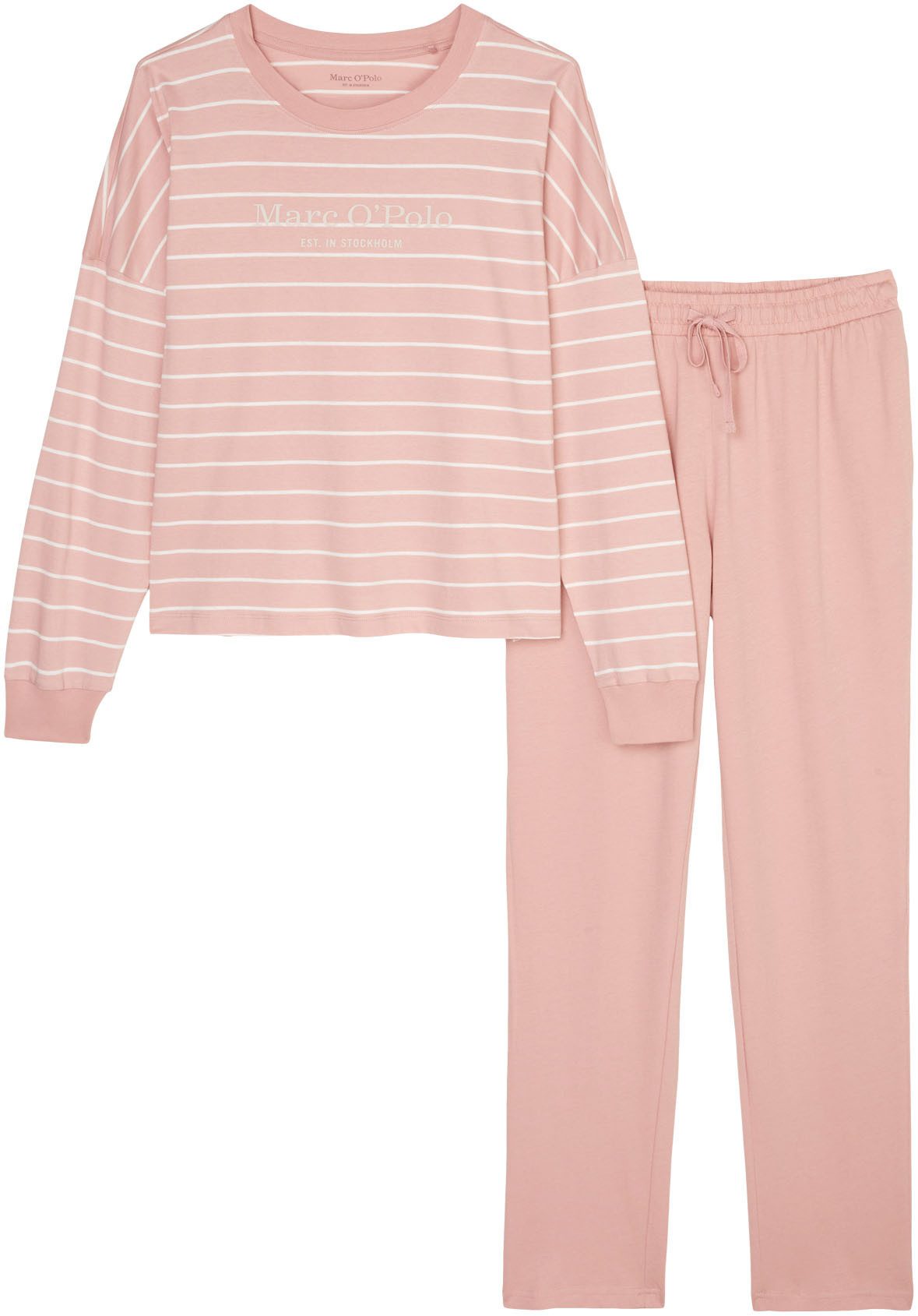 Marc O'Polo Pyjama Mix & Match Cotton-Woven (Set, 2 tlg) mit Oberteil in Ri günstig online kaufen