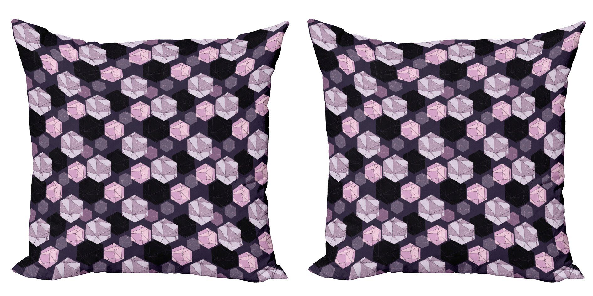 Kissenbezüge Modern Accent Doppelseitiger Digitaldruck, Abakuhaus (2 Stück), Amethyst Geometrische Cuts Artwork
