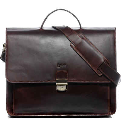 BACCINI Laptoptasche »LUCA«, Aktentasche 15,4 Zoll echt Leder Herren, Aktentasche braun-cognac