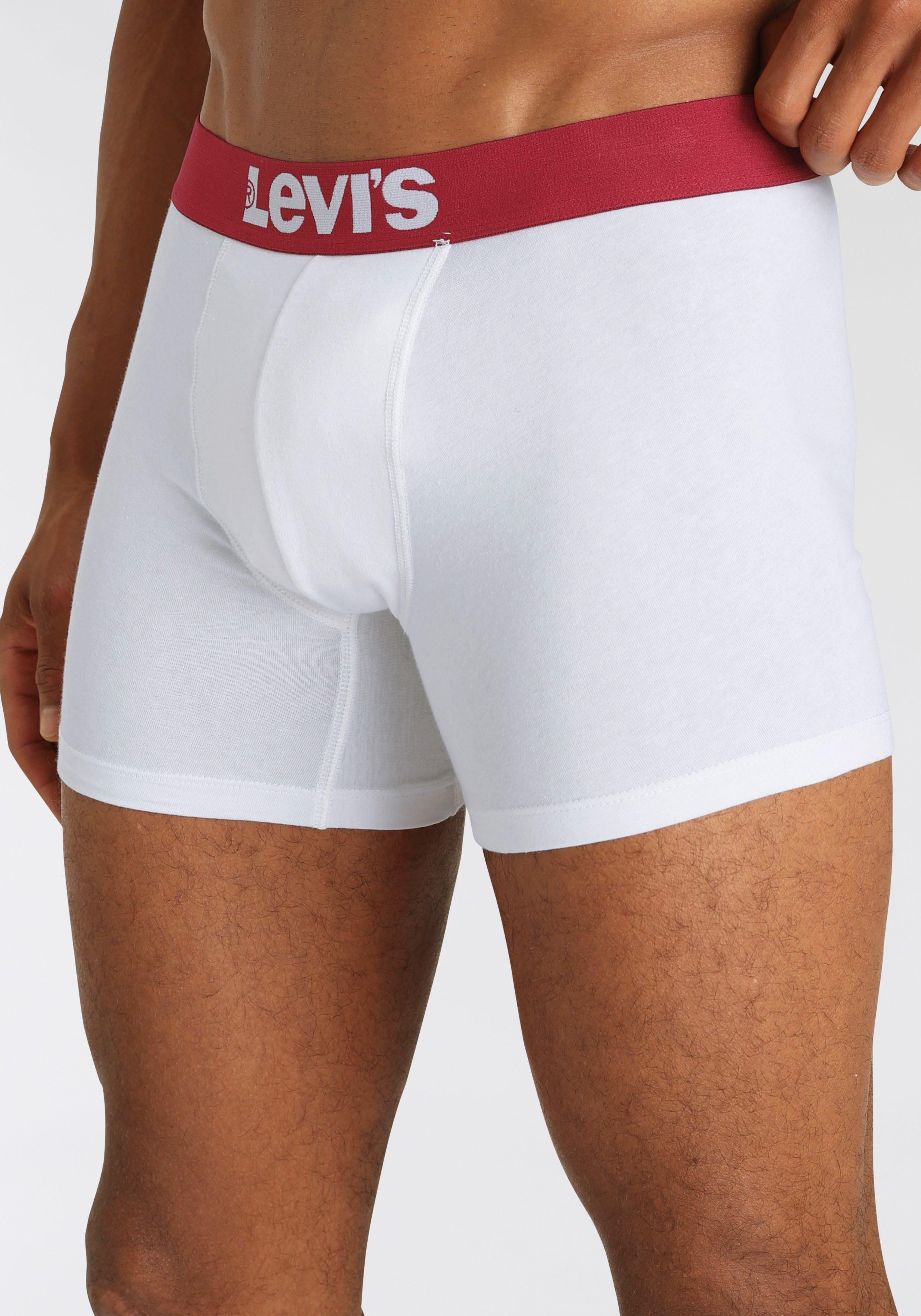 Levi's® Boxershorts Men Solid Logo Boxer (Packung, weiß/marine Pack Baumwollstretch 4-St) Superweicher 4er