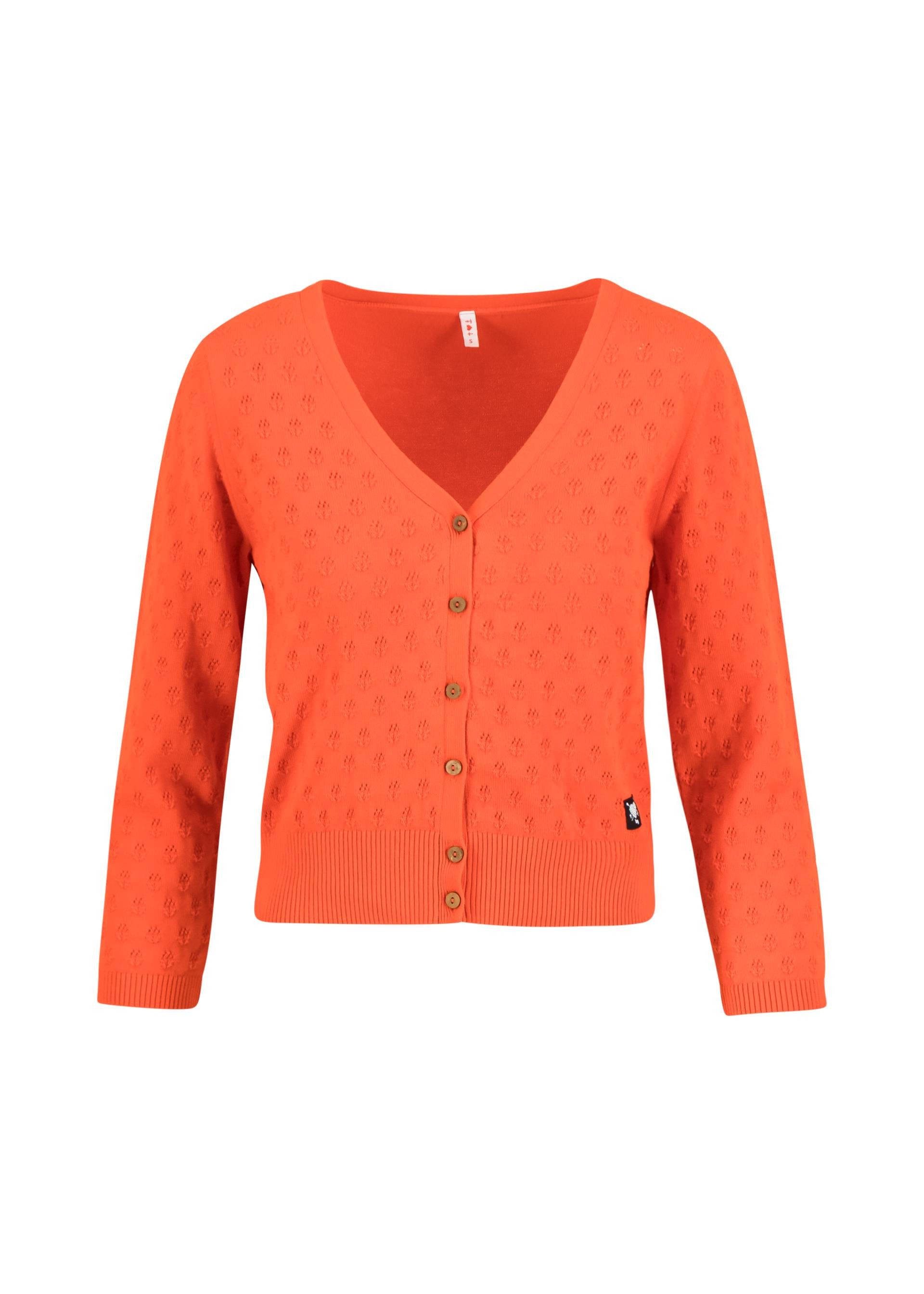 Blutsgeschwister Strickjacke - Damen Strickjacke aus Baumwolle - V-Ausschnitt Cardigan - Ajour Stri
