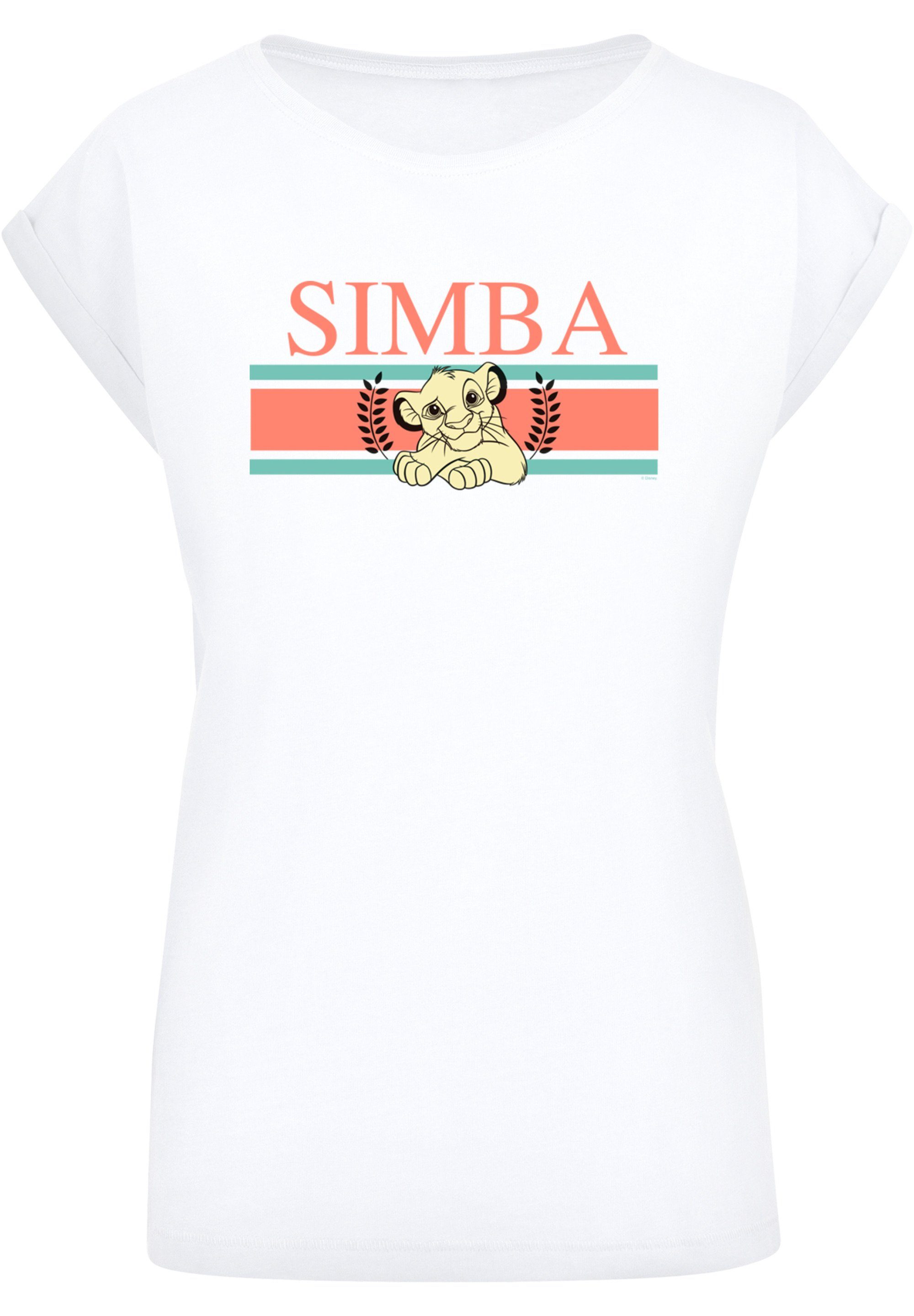 mit hohem Print, T-Shirt Disney Tragekomfort weicher Stripes König Löwen Sehr Simba F4NT4STIC der Baumwollstoff