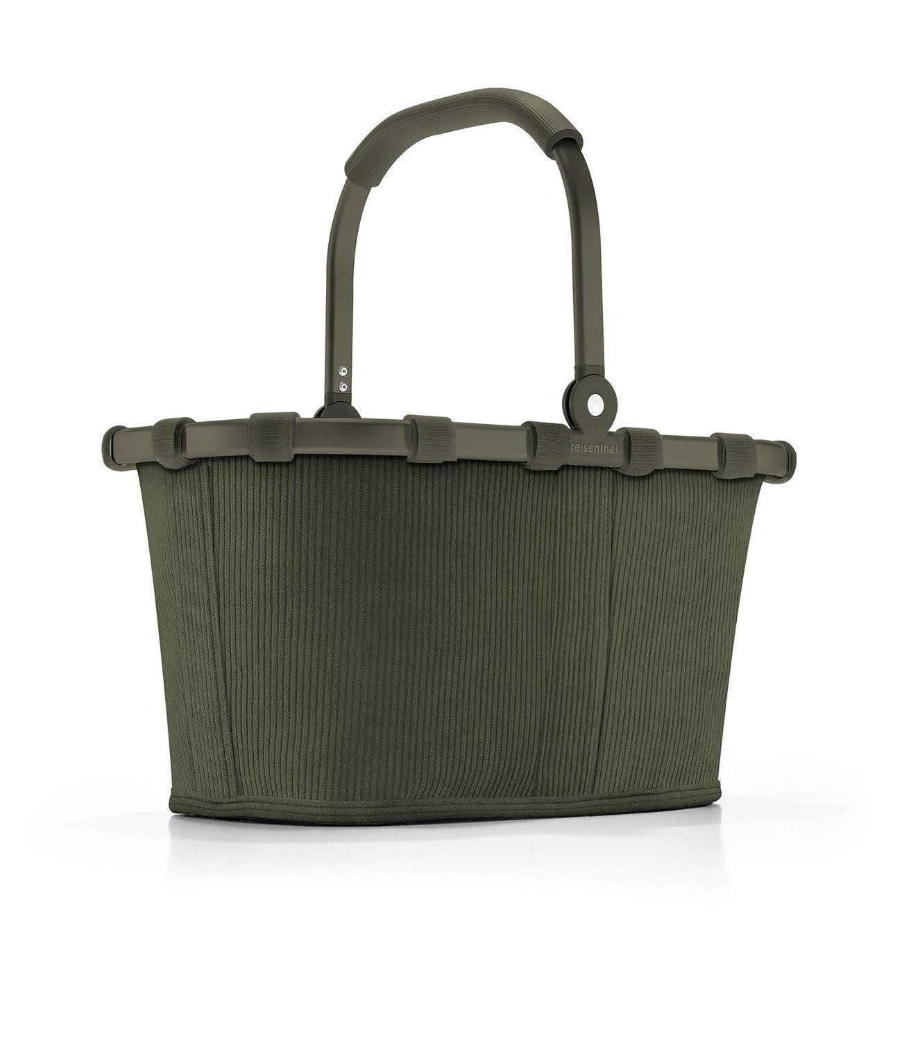 REISENTHEL® Einkaufskorb CARRYBAG XS, Dunkelgrün, Cordoptik, Polyester, 5 l, Aluminium, Faltbar, mit Griff, Wasserabweisend