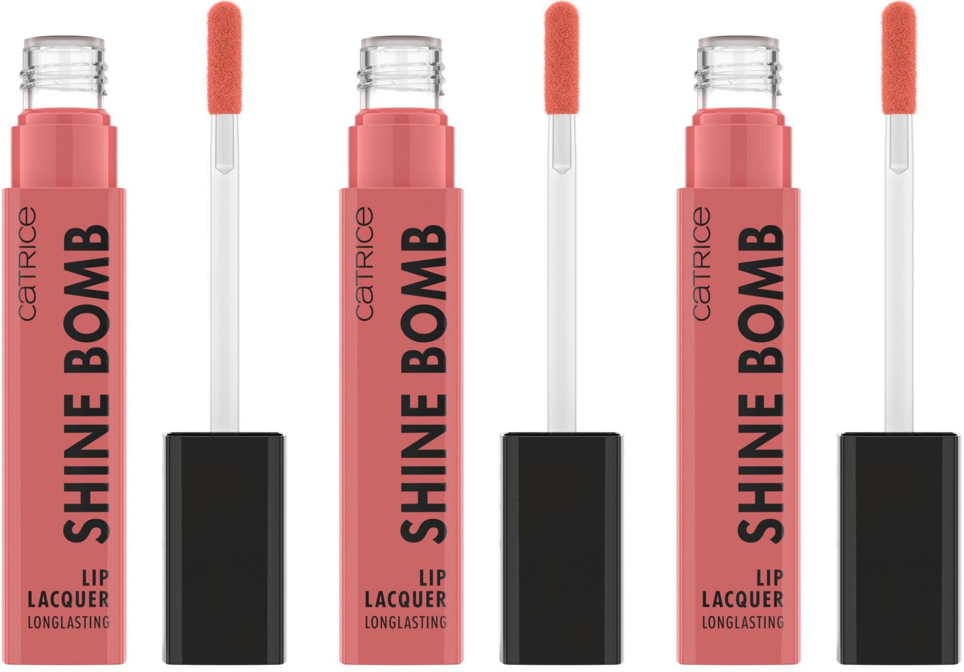 Catrice Lippenstift Shine Bomb Lip Lacquer, 3-tlg., Cremige Textur für ein  angenehmes Tragegefühl