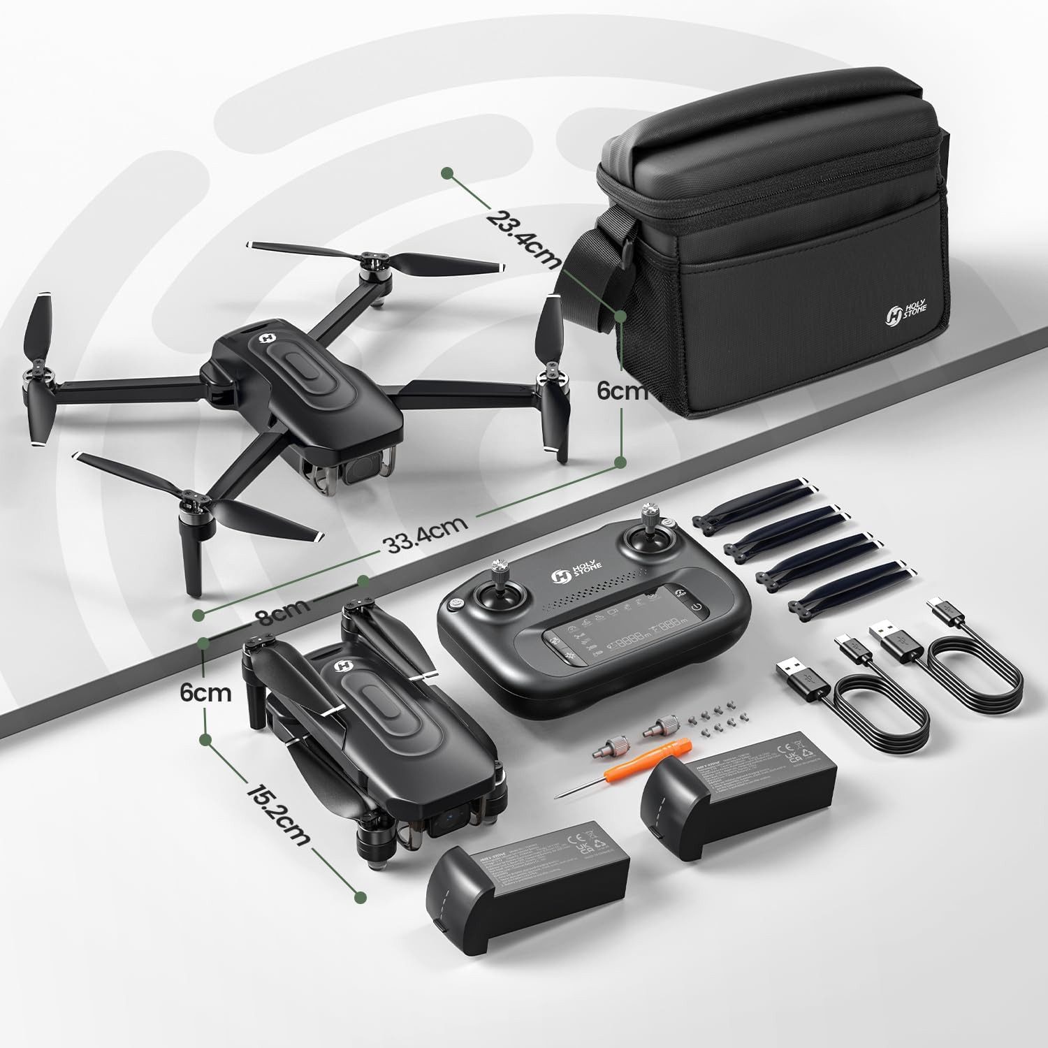 HOLY STONE GPS Drohne für Erwachsene – 4K EIS Kamera + 60 Min Flugzeit Drohne (Faltbare RC Modelle mit 60 Min Flugzeit)