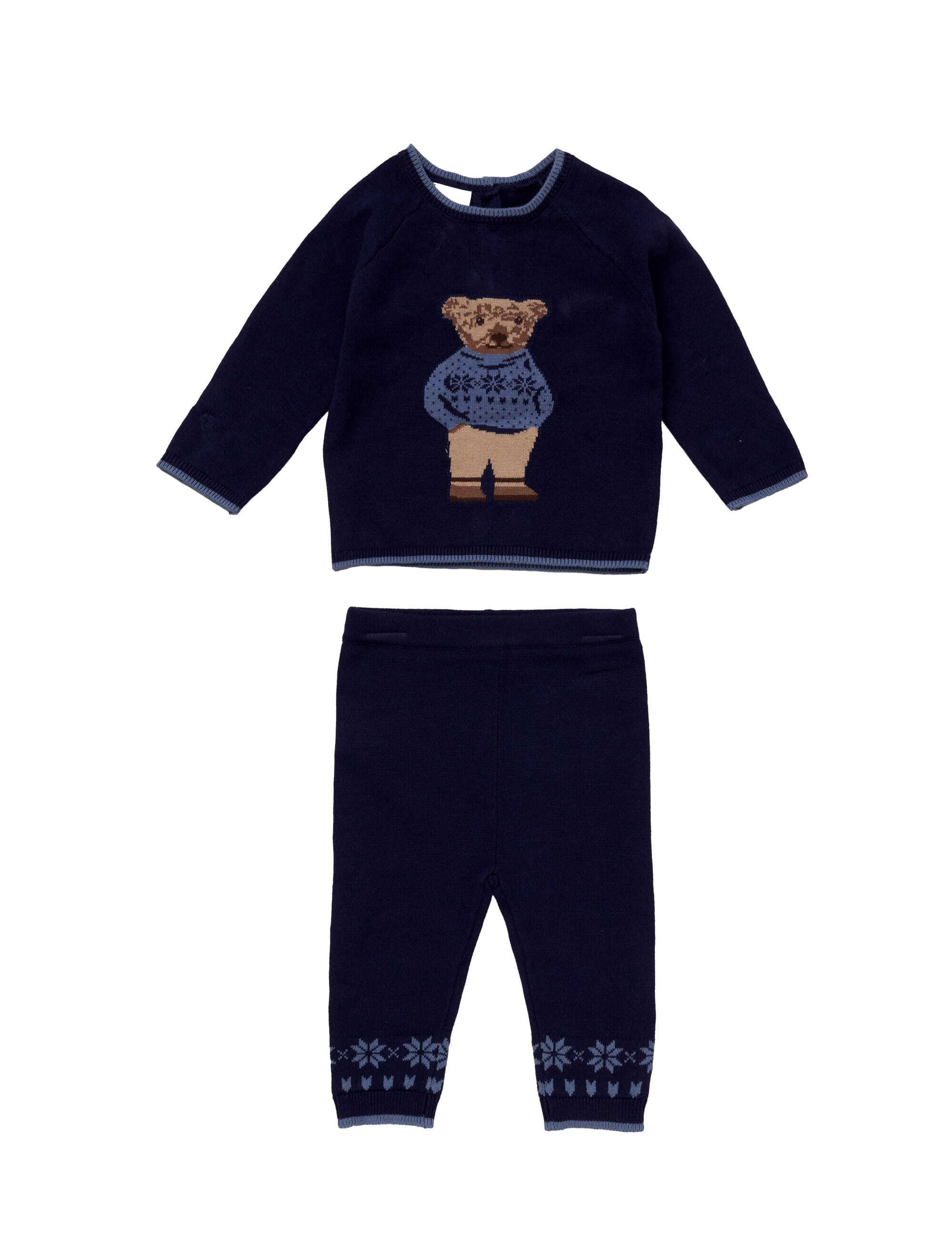 Rock a Bye Baby Boutique Rundhalspullover Set Teddybär Schneeflocke (1-tlg)