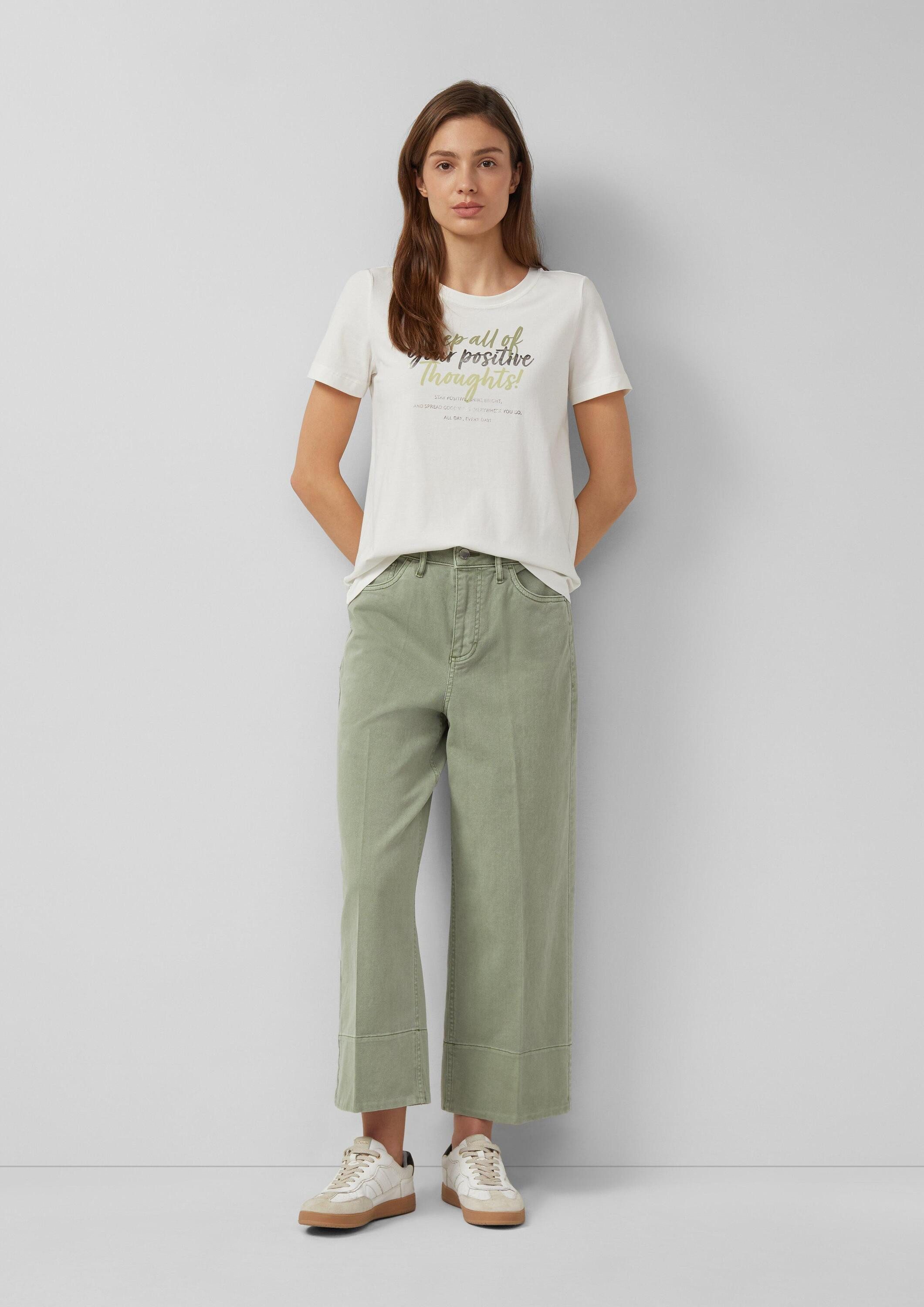 s.Oliver 7/8-Hose Hose Culotte-Jeans / Regular Fit / High Rise / Wide Leg / Bügelfalten