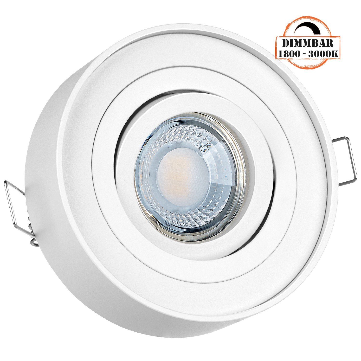 LEDANDO LED Einbaustrahler LED - extra flach von LED Einbaustrahler 5W in Set di weiß LEDANDO mit