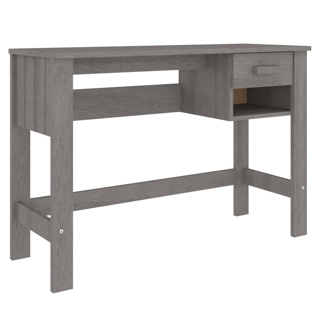 vidaXL Schreibtisch Schreibtisch HAMAR Hellgrau 110x40x75 cm Massivholz Kiefer