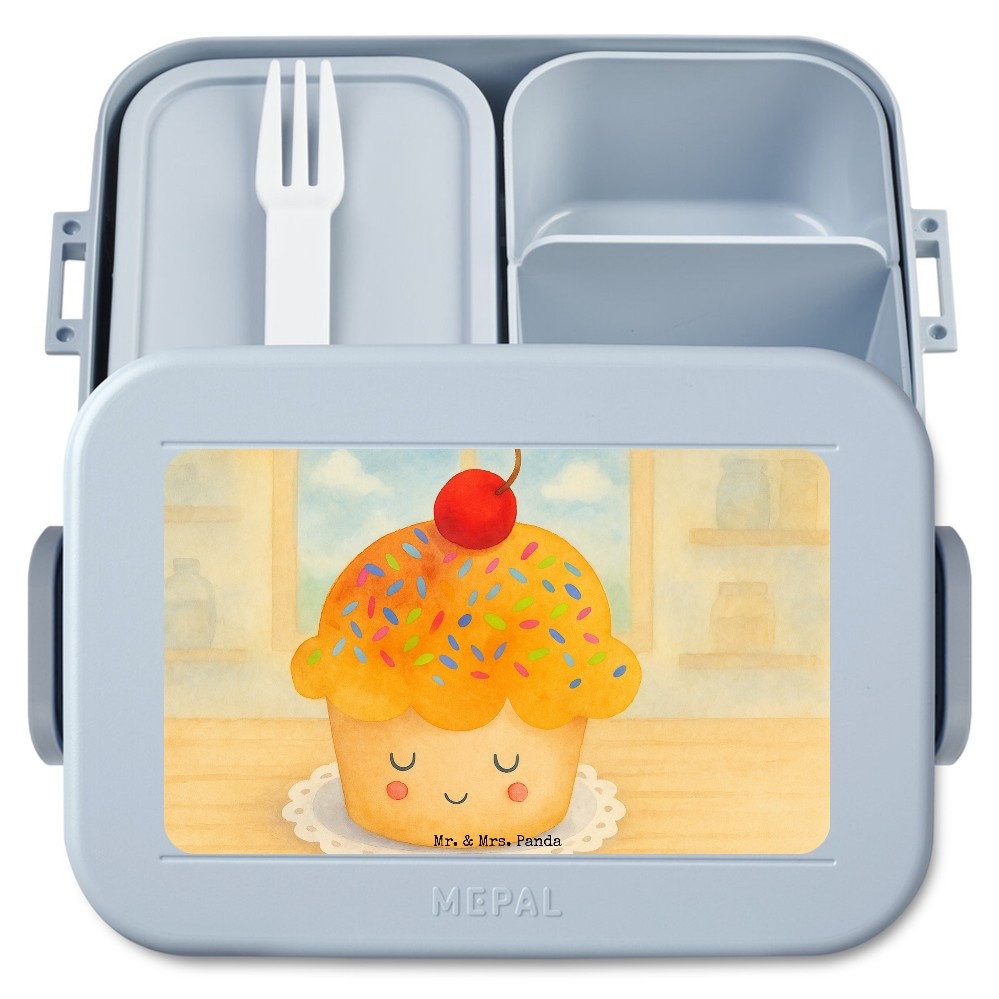 Mr. & Mrs. Panda Butterdose Cupcake Design, Lunchbox, Blau Pastell, Lunchbox, Cupcakes, Küche Dek, Polypropylen lebensmittelecht, (Packung), Geschenk Koch Motivation Sprüche Geschenk