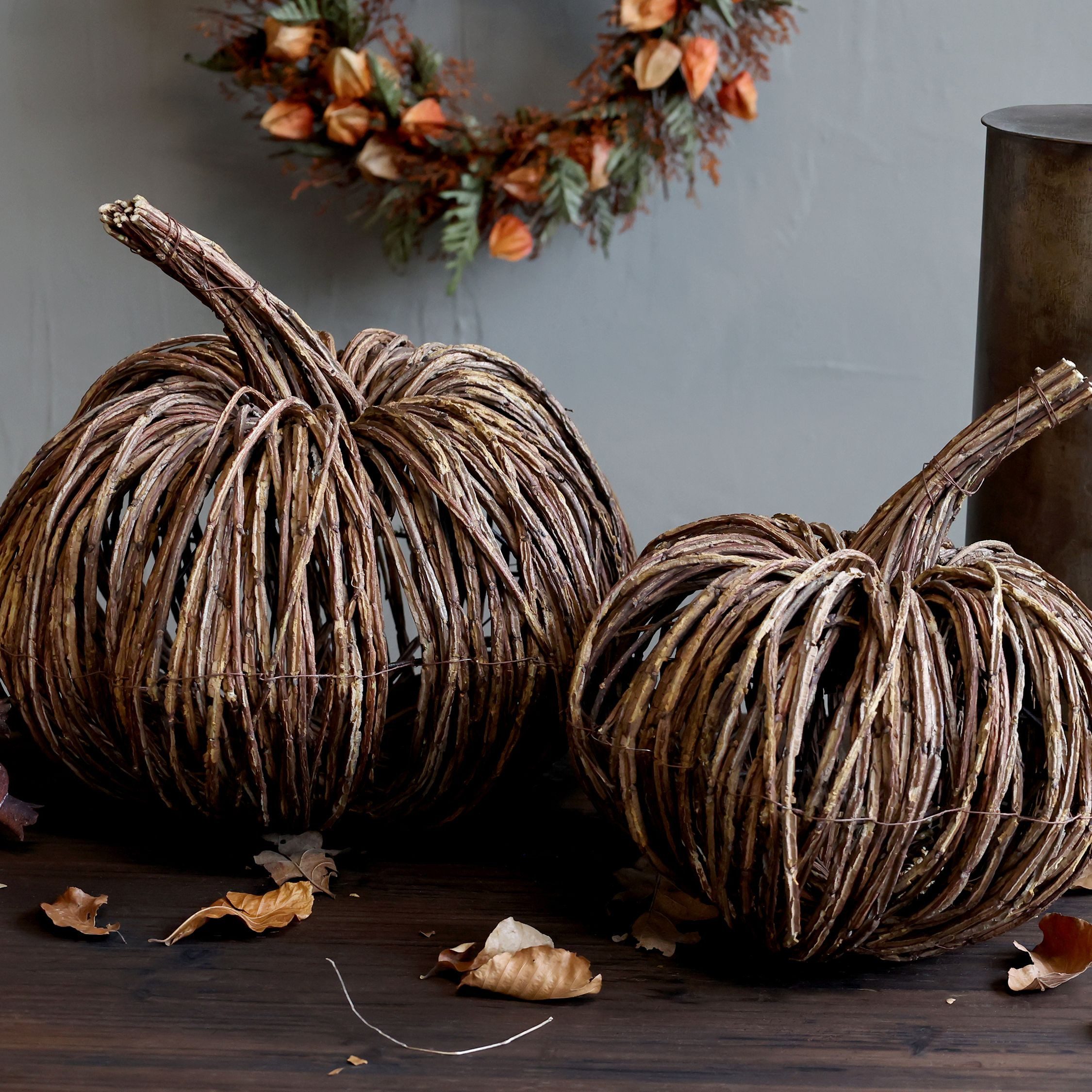 Chic Antique Dekofigur Kürbis Rattan H35/D33 günstig online kaufen