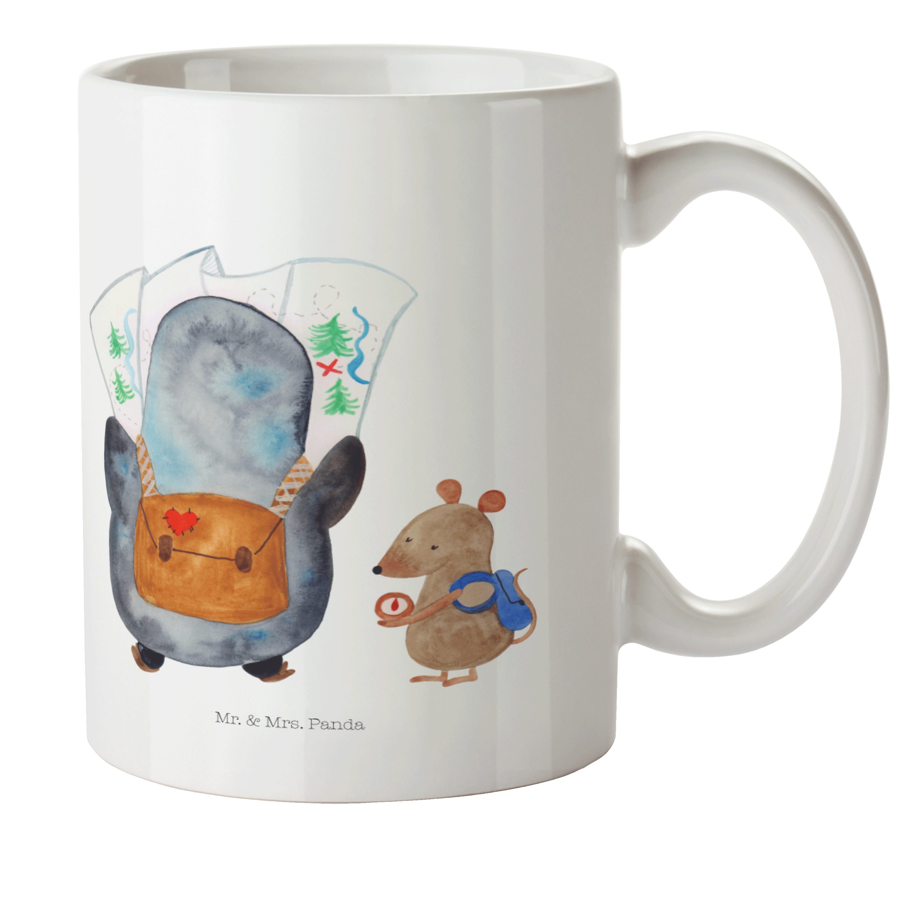 Mr. & Mrs. Maus Kunststoffbecher, Geschenk, Weiß Kinderbecher Panda Wanderer & - - Pinguin Kaffeeta, Kunststoff