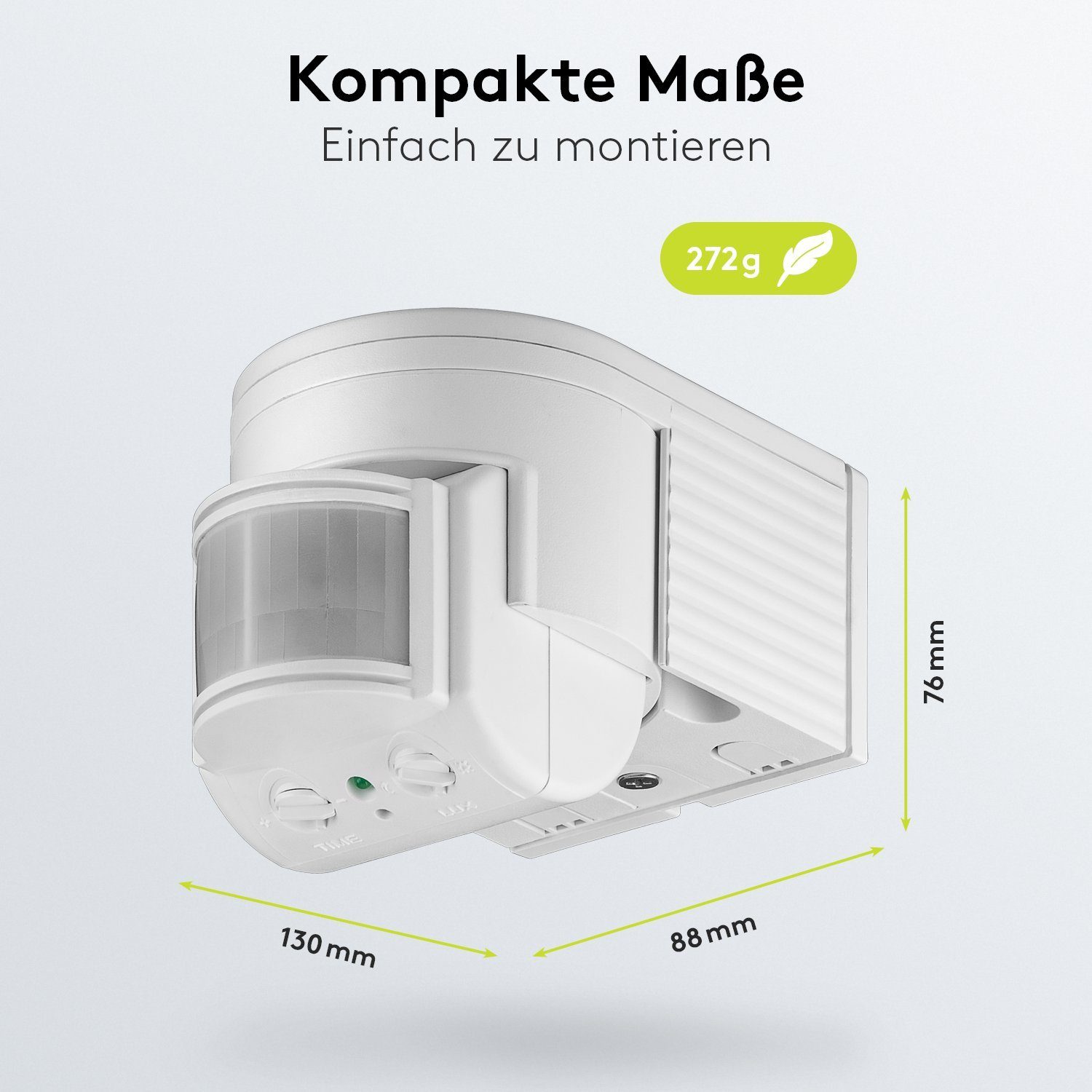 Goobay Bewegungsmelder Außenbereich Infrarot Melder mit 180 Grad PIR Sensor, (300 W / Schraubklemmen), 12m Reichweite, Aufputz Wandmontage, Weiß