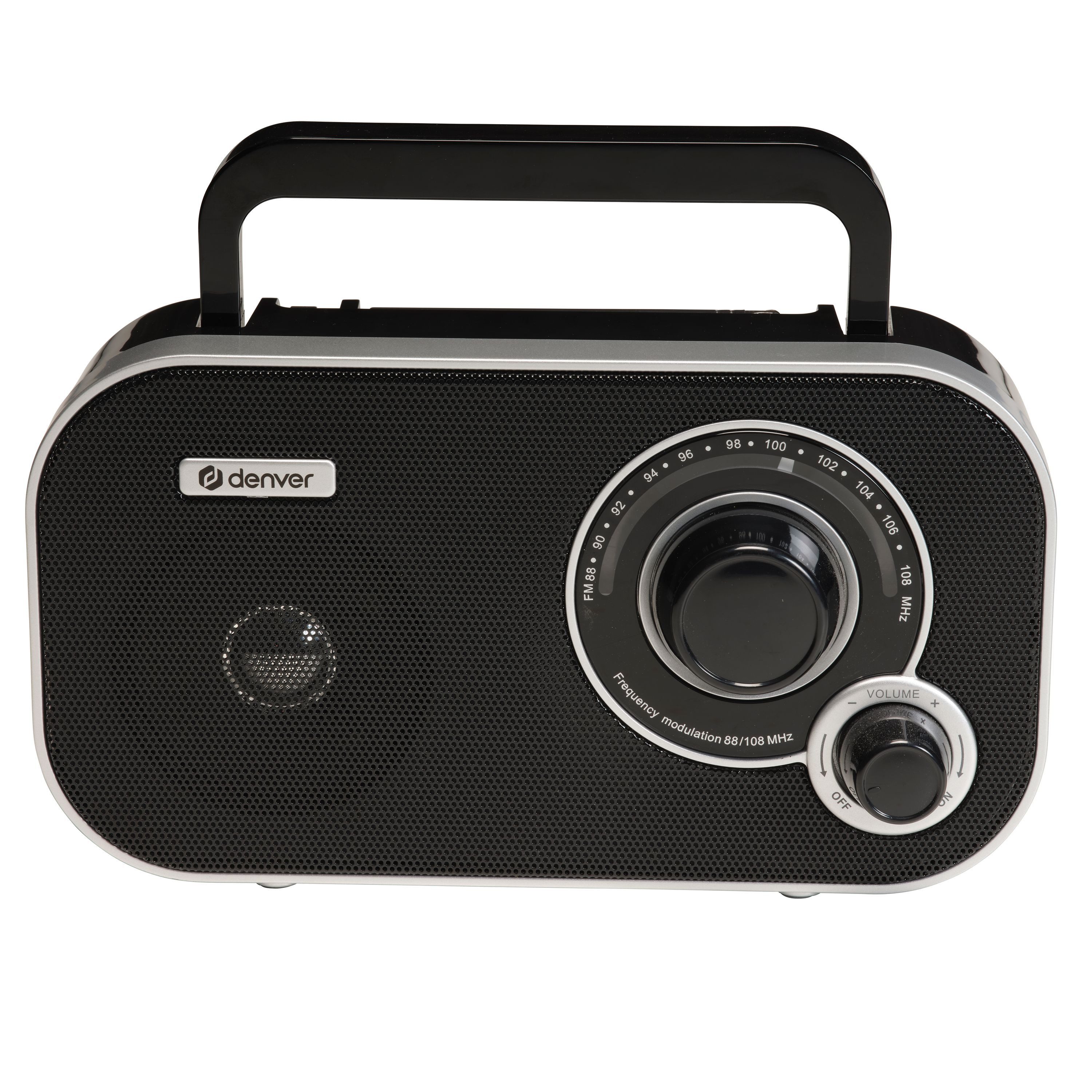 Denver TR-51B Radio (FM-Radio mit analogem Tuning, 1 W, Analoges Tuning, tragbar, wahlweise netzbetrieb oder akkubetrieb)