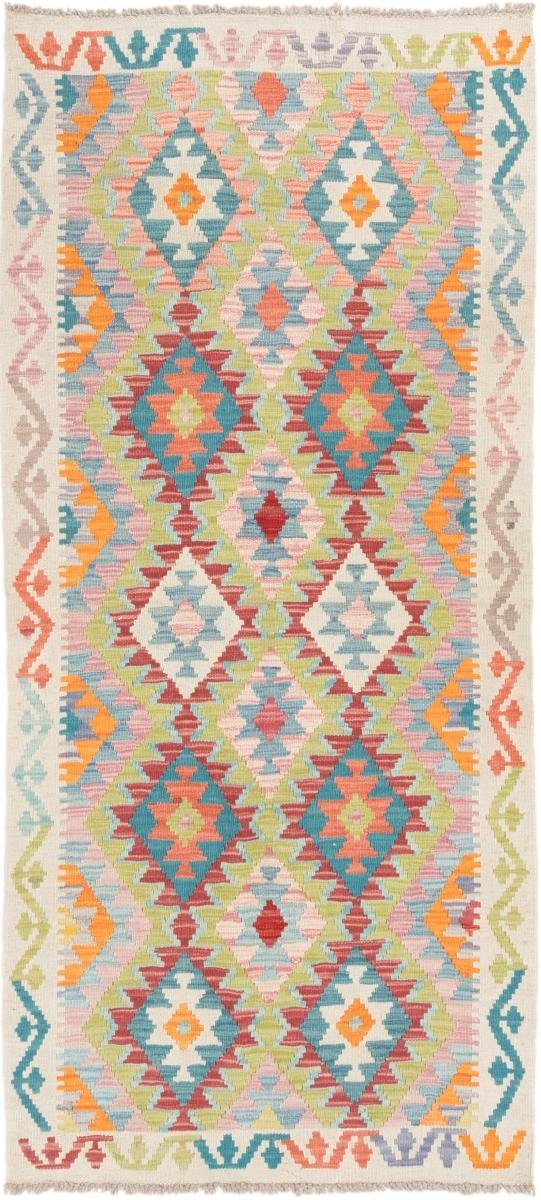 Orientteppich Kelim Afghan 86x190 Handgewebter Orientteppich Läufer, Nain Trading, rechteckig, Höhe: 3 mm