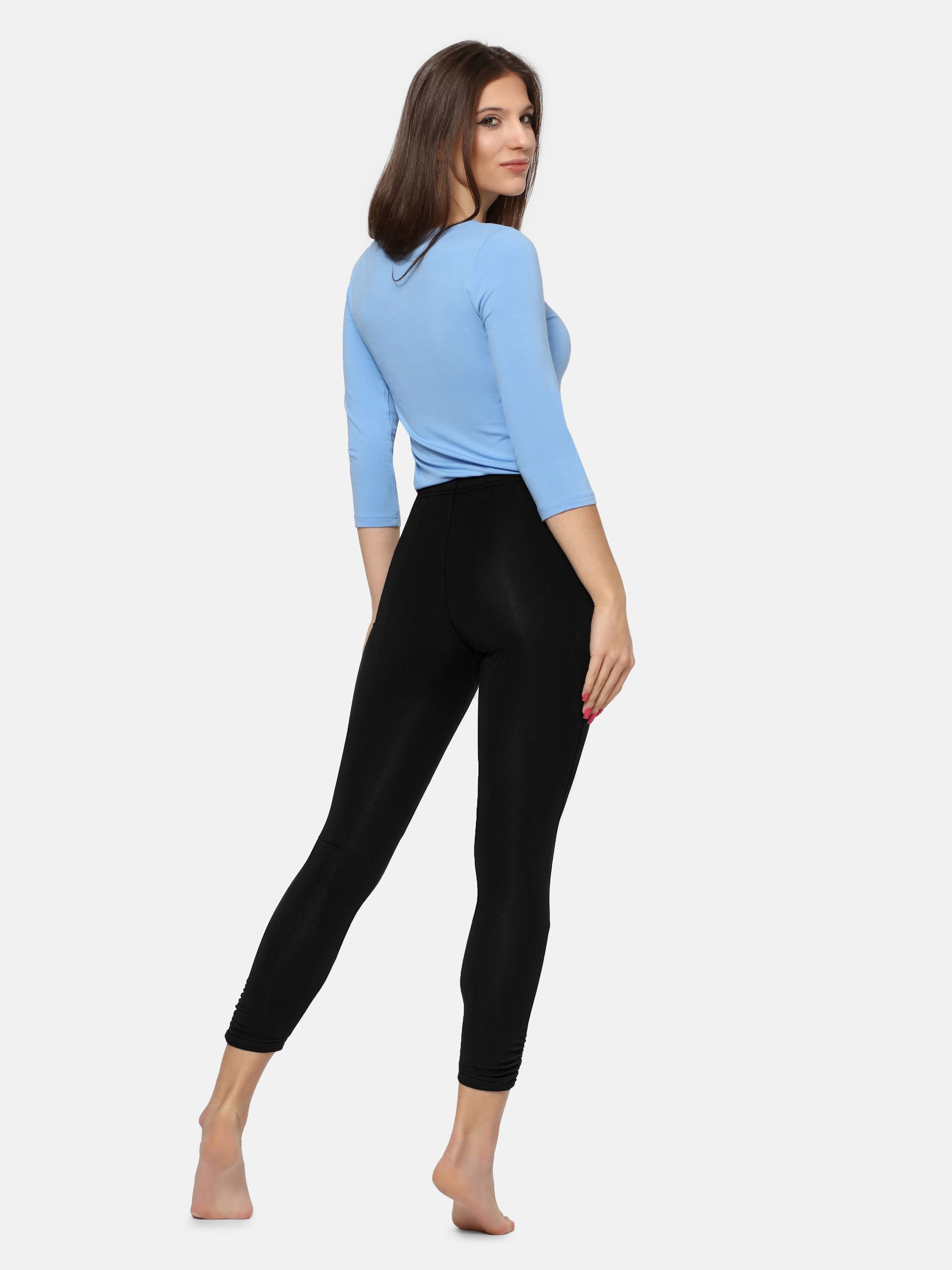 Merry Style Leggings Damen 7/8 Hosen mit Falten MS10-424 (1-tlg) elastischer Bund