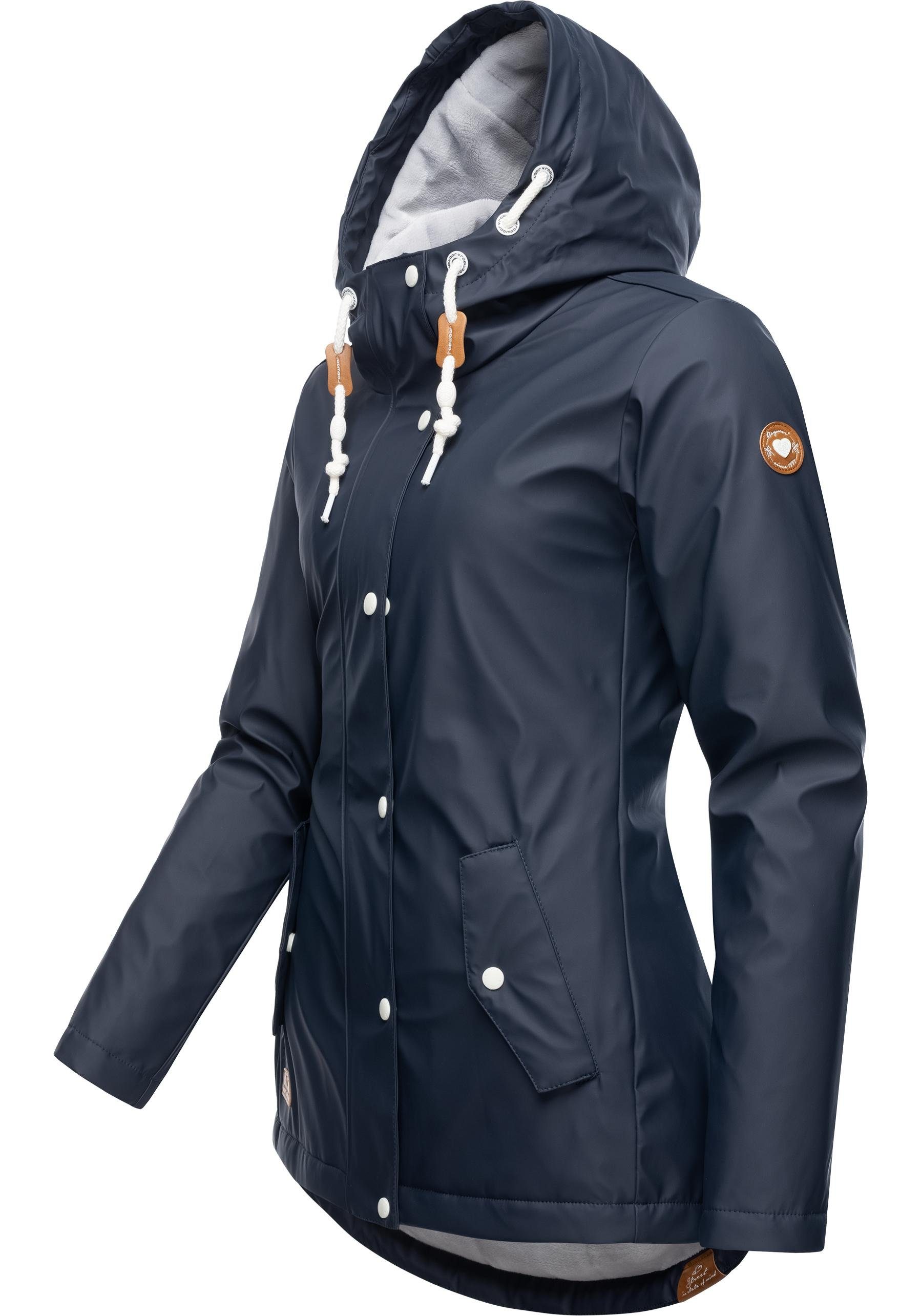 Winter gefütterter Regenjacke Regenmantel warm Marge dunkelblau Damen Ragwear