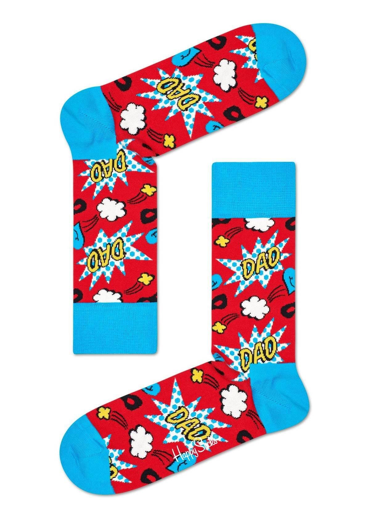 Herren Socks Happy - Kurzsocken 3er Super Dad Socken, Day Pack Father's