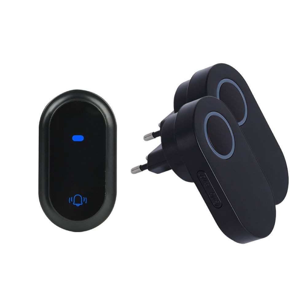 BBG Kabellose Funkklingel ohne Batterie, selbstversorgender Türklingel Set, (1 Sender + 2 Empfänger, IP68 wasserdicht, 180m Reichweite), 38 Melodien, 105dB, für Haus & Wohnung