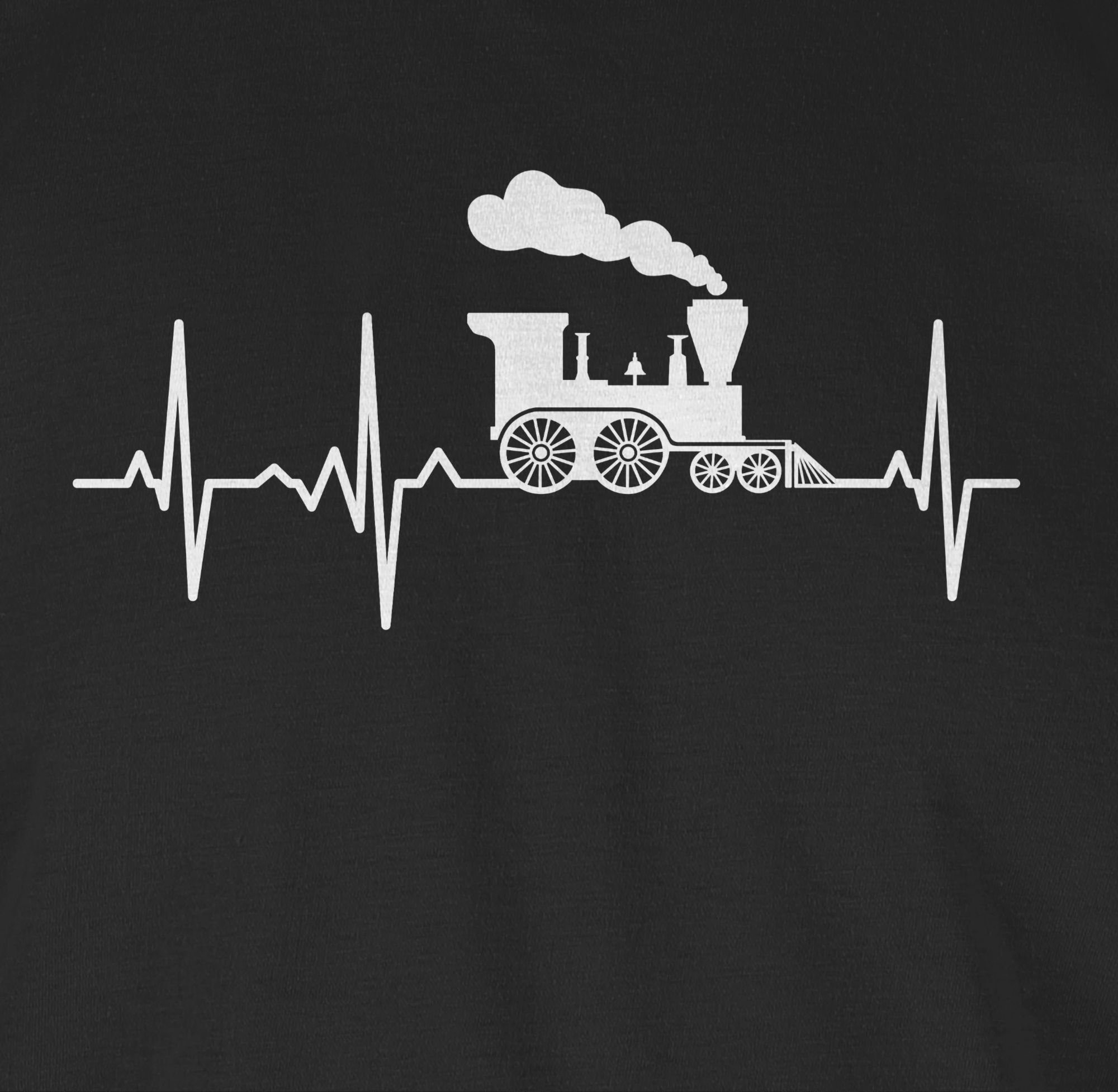 Herzschlag T-Shirt Shirtracer 01 Outfit Dampflok weiß Schwarz Hobby