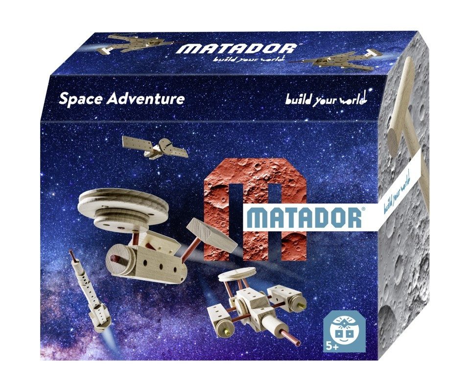 Matador MATADOR 11518 - Space Adventure, Baukasten Weltraum, Holz, 42 Teile... Konstruktions-Spielset