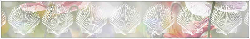Fensterfolie Look Shells white, MySpotti, halbtransparent, glatt, 200 x 30 cm, statisch haftend