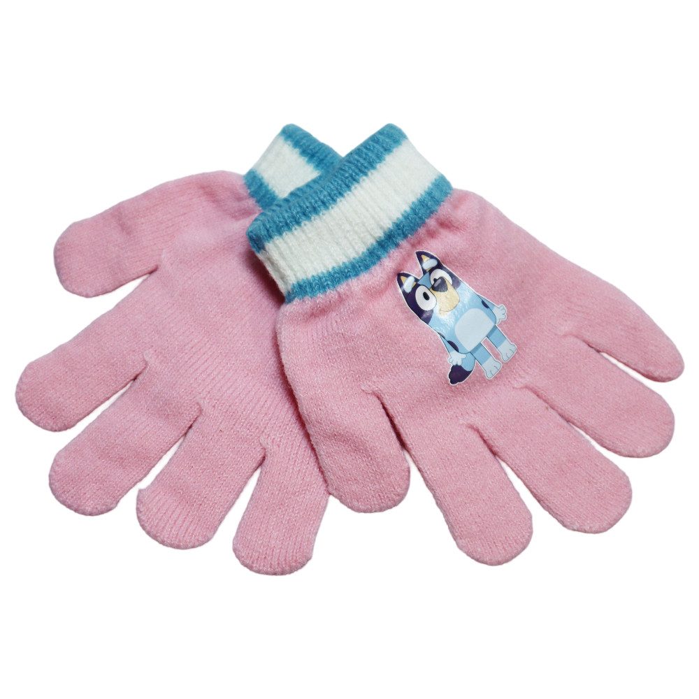 Bluey Strickhandschuhe Bluey Kinder Mädchen Handschuhe Fingerhandschuhe Onesize von 4 bis ca. 8 Jahre