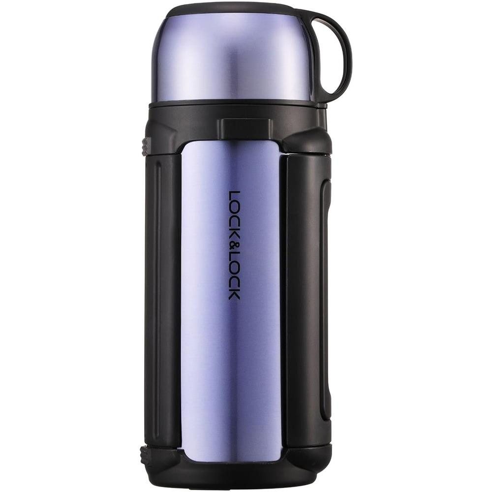 LocknLock Isolierflasche Isolierkanne 1,5 L, Kupferbeschichtung, Doppelwand, Becher, Tragegurt, auslaufsicher