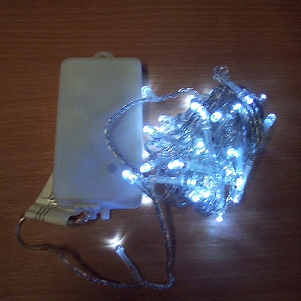 LED-Lichterkette BA11463 LED Lichterkette kaltweiß Batterie 50er