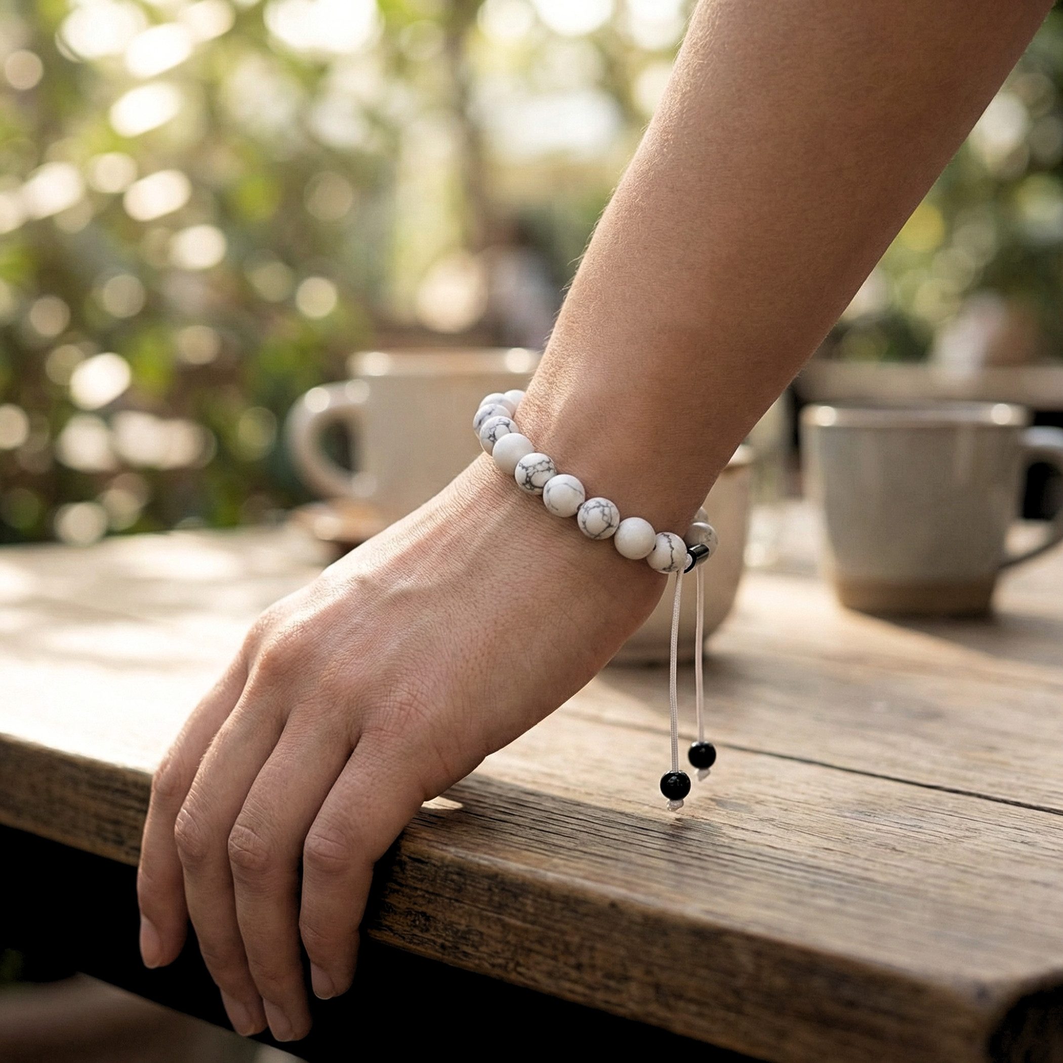 UNIQAL.de Perlenarmband aus Natur- & Edelstein – Unisex, 8 mm (einreihiges Natursteinarmband, verschiedene Farben & Steinsorten), verstellbar, handgefertigt