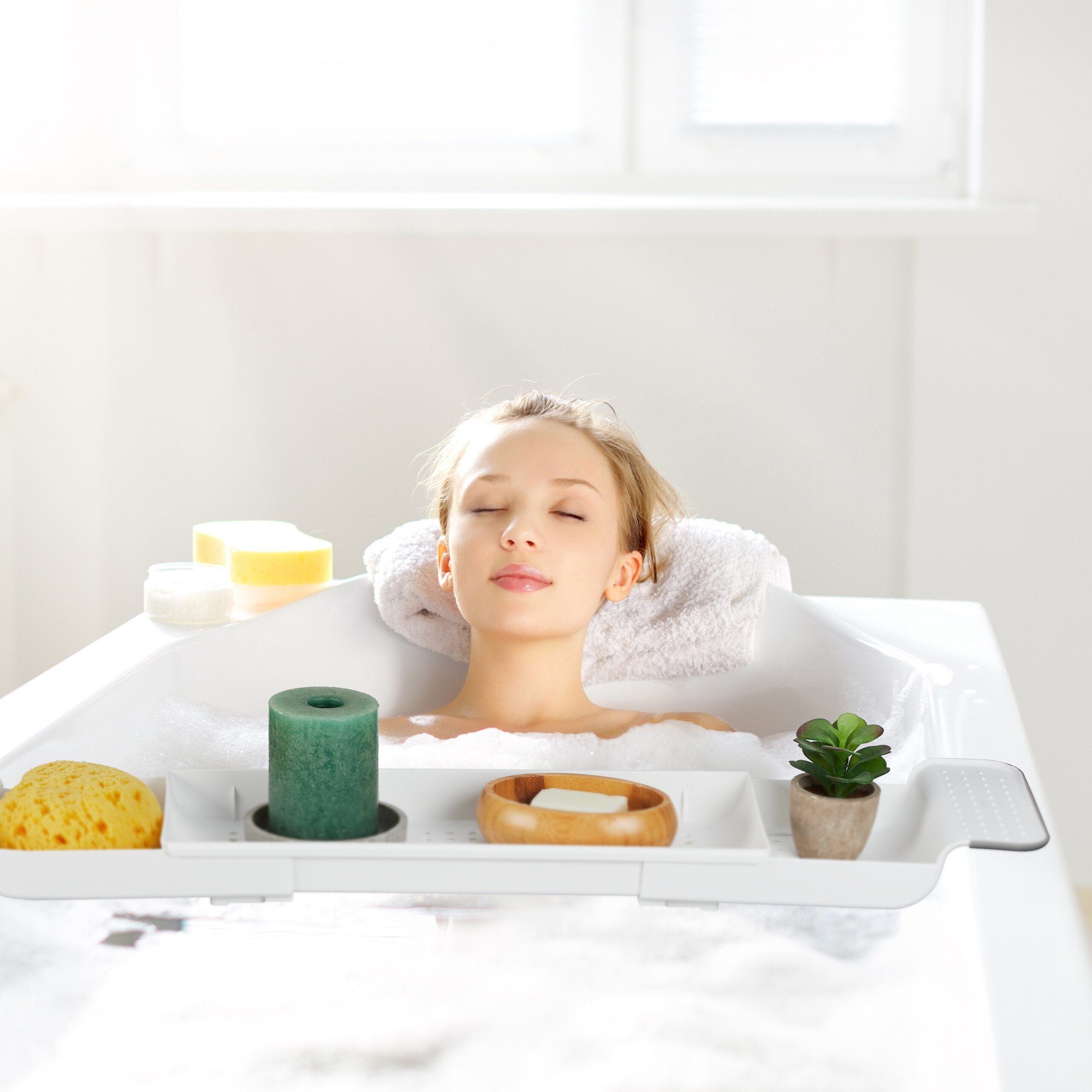 relaxdays Badewannenablage Ausziehbare Badewannenablage günstig online kaufen