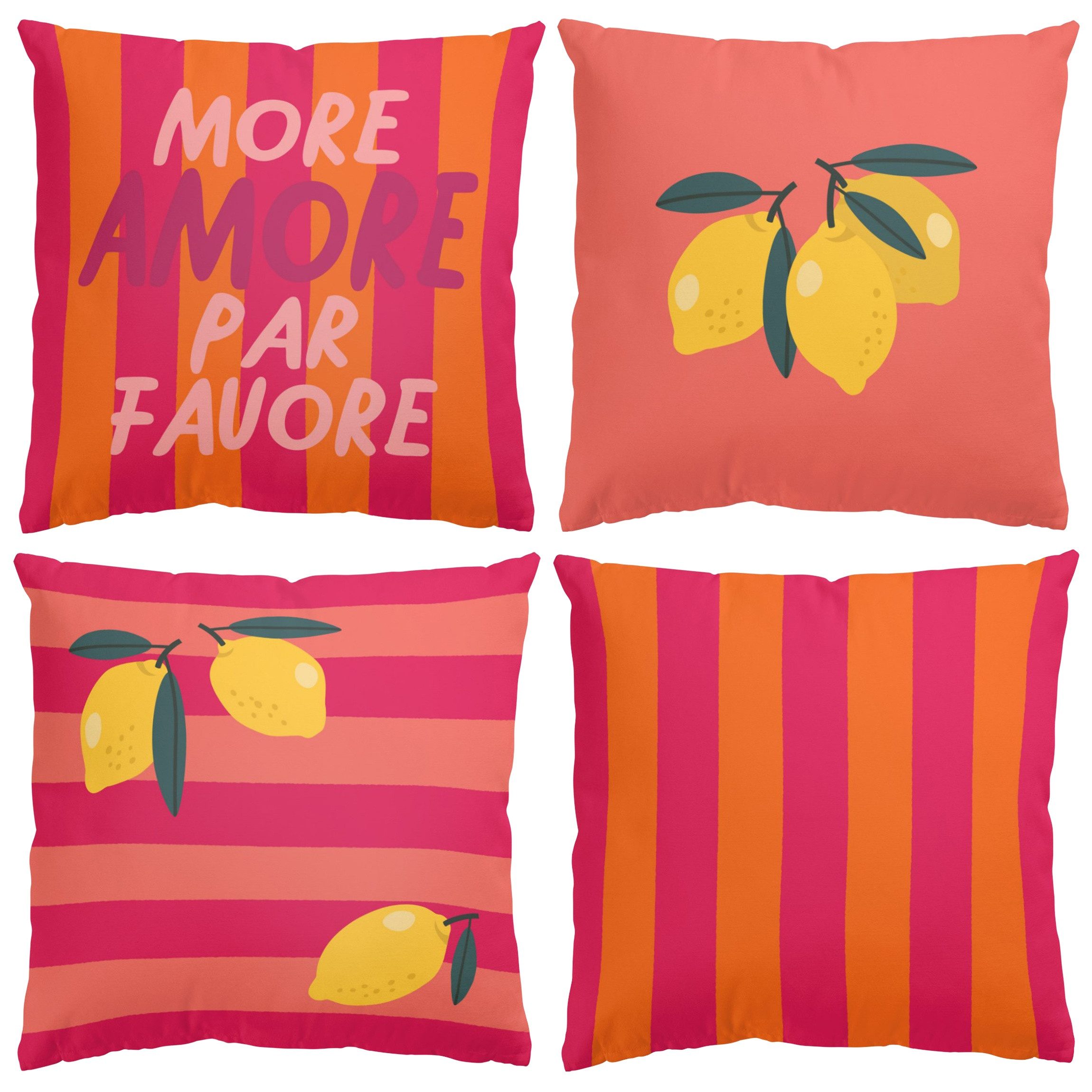 Bilderdepot24 Dekokissen 4-teilig drinnen Kissenhülle/ Sofakissen/ Zierkissen Kissenhülle bunt, Bezug mit / ohne Füllung Zierkissen Outdoor Sofa Bett