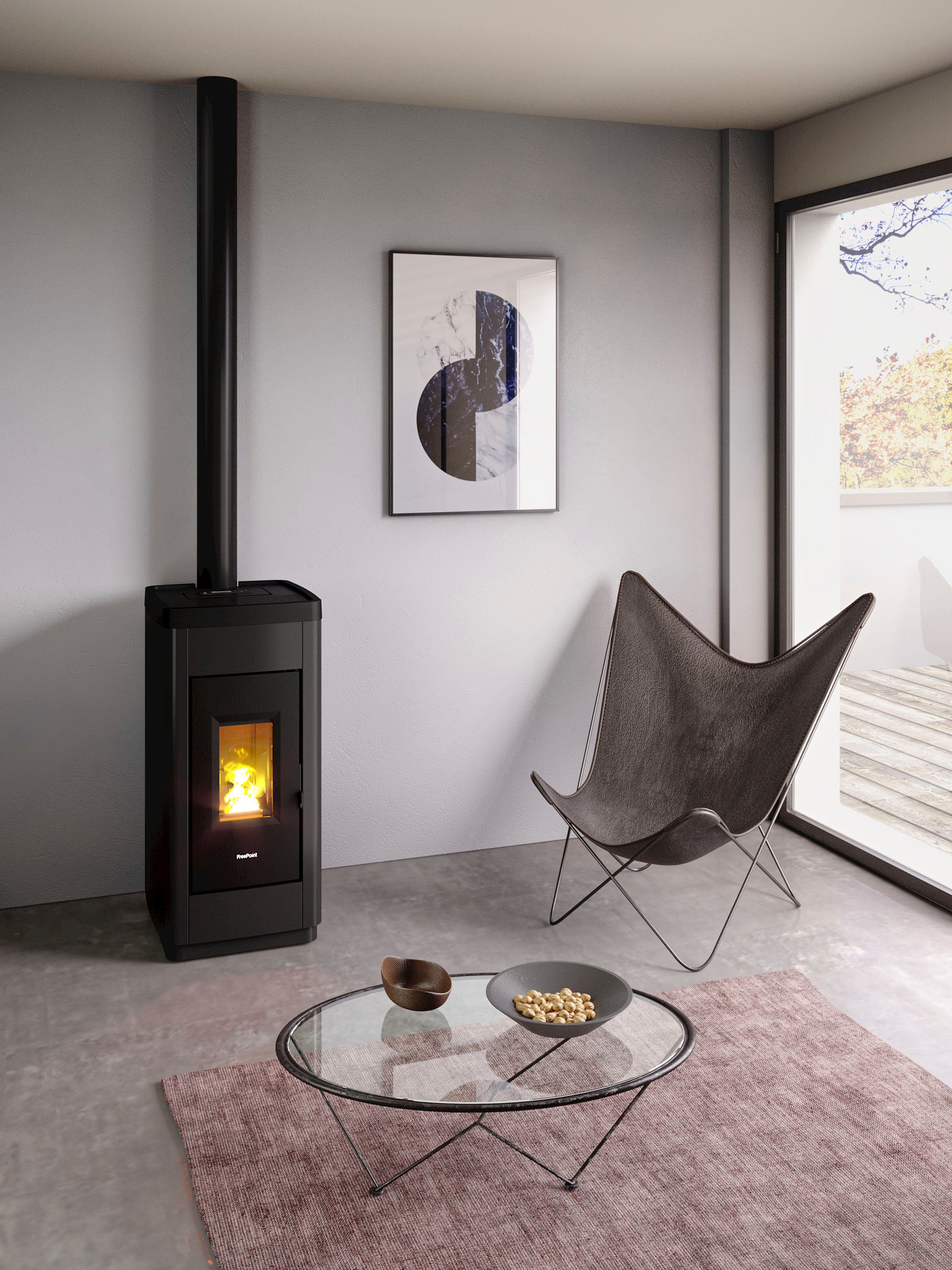Freepoint Pellet Stove Life 9, 9.5 kW, Intermittent Burning