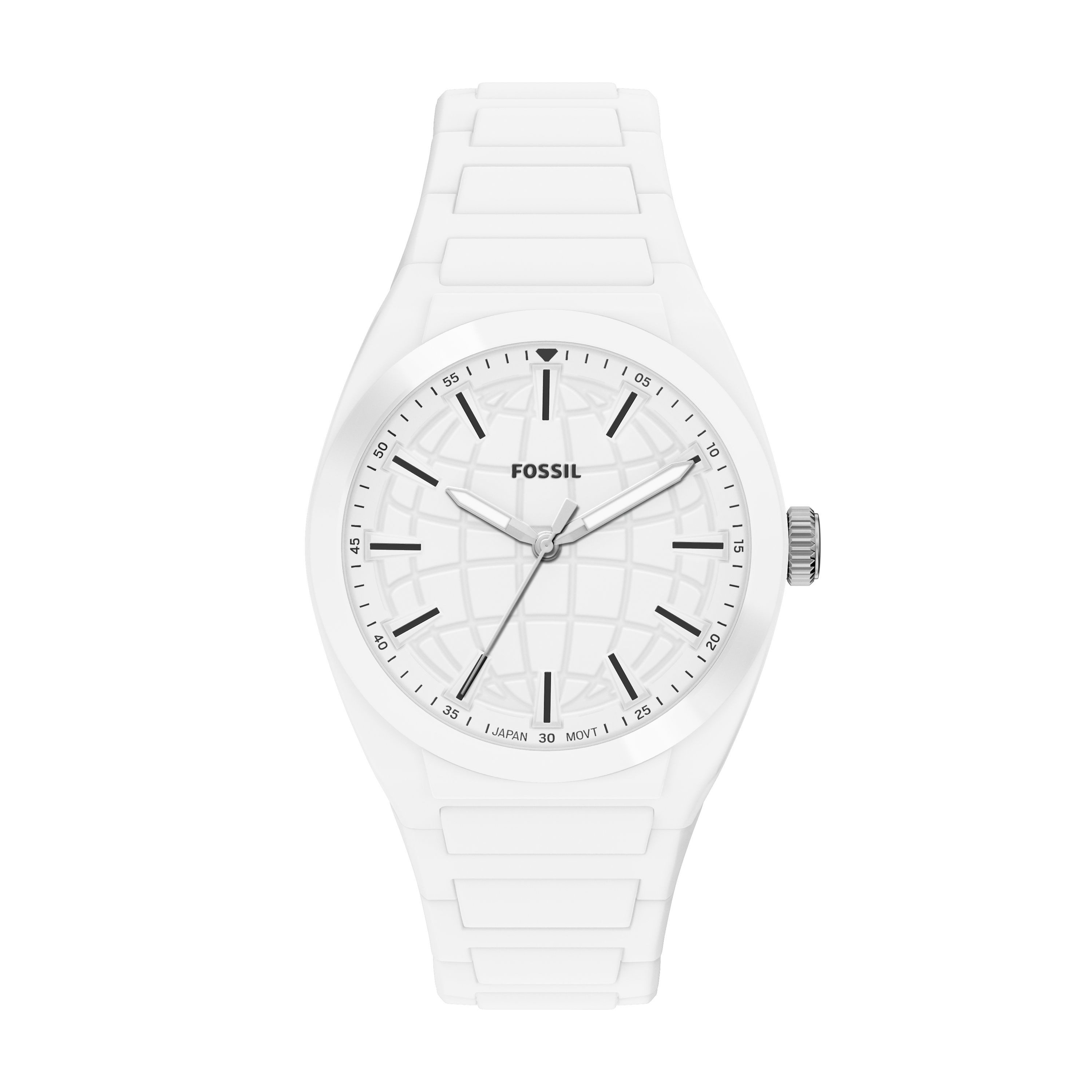Fossil Quarzuhr Everett FS6176, Armbanduhr, Silikonarmband, analog