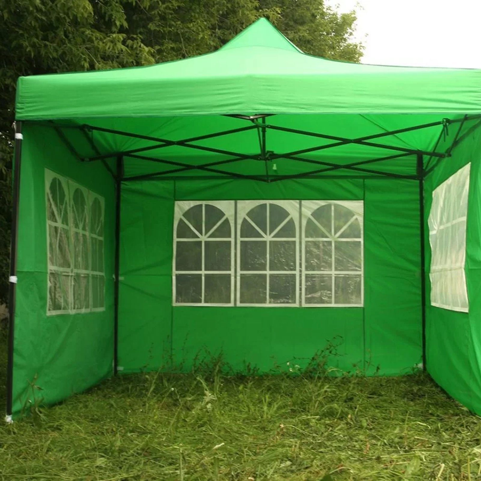 3 Camping-Sonnenschutz Marktstand, Fenster, Seiten Wickeltuch Zelttuch für und Festival, Party, grün transparente Rutaqian Tarp-Zelt und regensicheres Wasserdicht Hat und Campen aus Faltbar Flohmarkt Wind- (Multifunktionaler für Oxford-Stoff, Außenstallzelte),