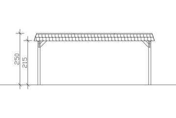 Skanholz Doppelcarport Spreewald, BxT: 585x741 cm, 215 cm Einfahrtshöhe