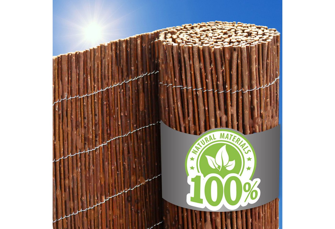 urfence Sichtschutzzaunmatten aus Weide - 80x300 Sichtschutz Weidenmatte - Balkon Terrasse Garten, Balkonverkleidung Windschutz Sonnenschutz - Pergola Sichtschutzmatte