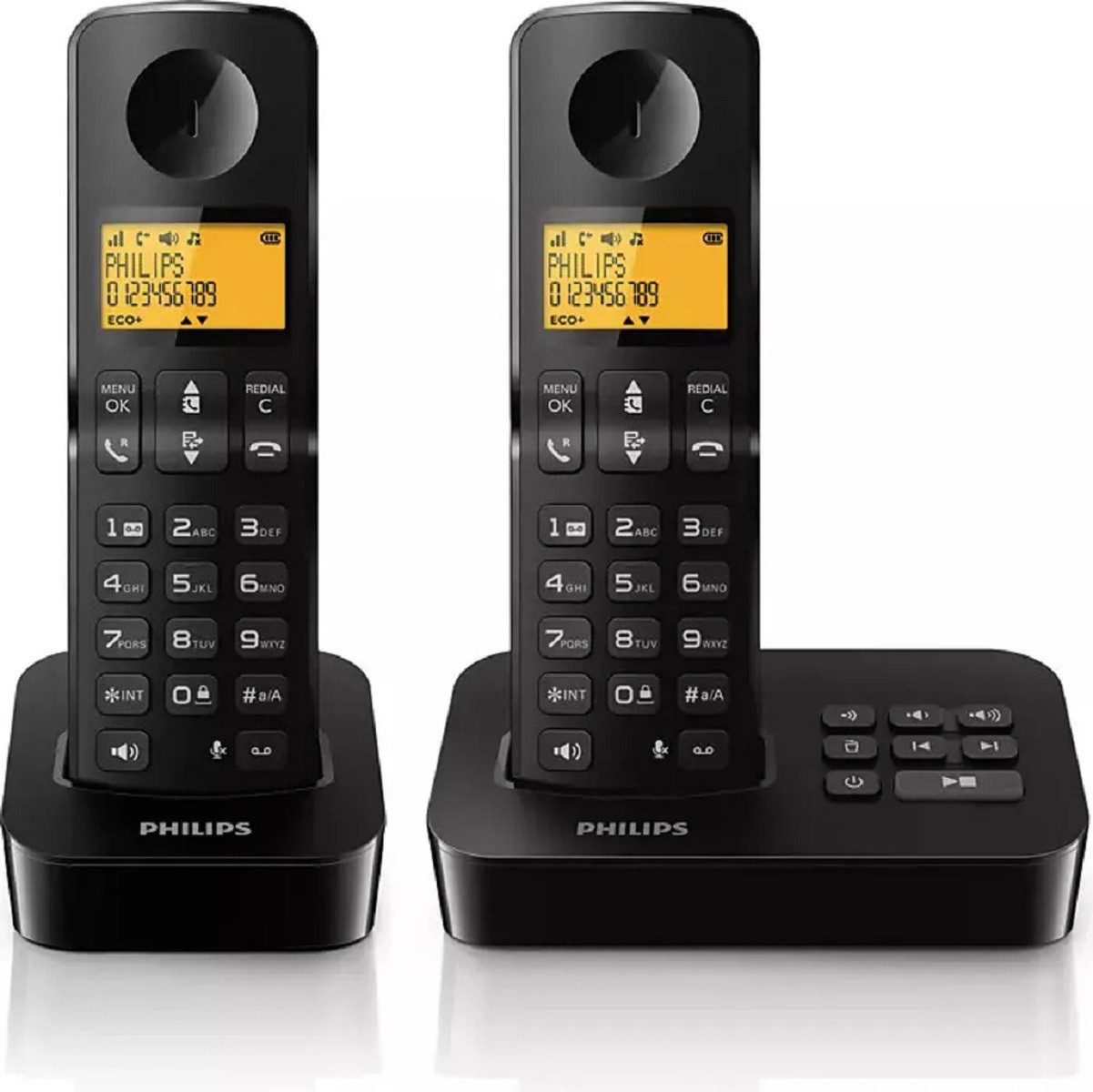 Philips Philips D2652B/01 Dual Festnetztelefon Anrufbeantworter 1,6" Display Festnetztelefon
