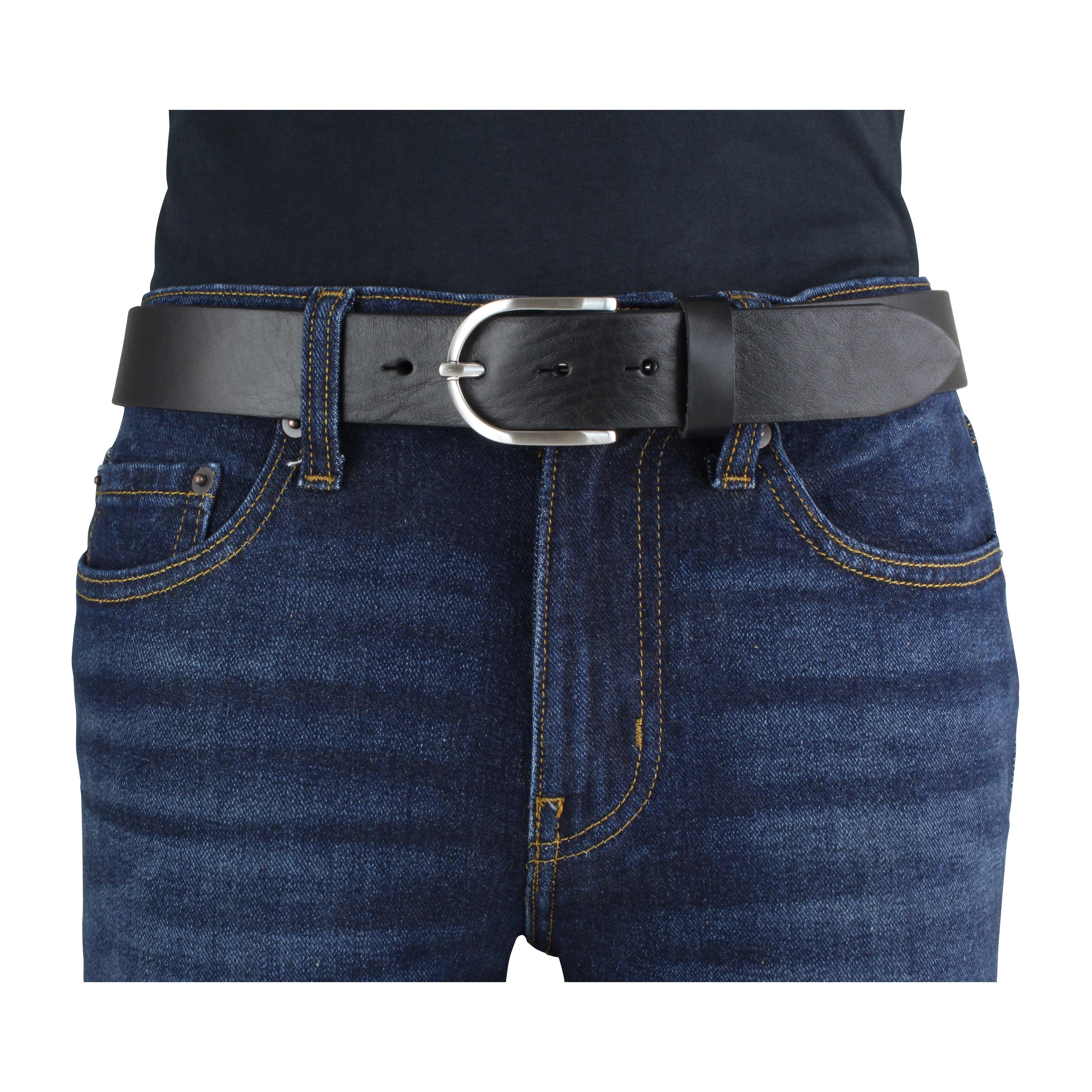 für Jeans-Gürtel aus Ledergürtel Silber - Vollrindleder 3,5 - BELTINGER Damen-Gürtel Rot, 35mm cm Damen