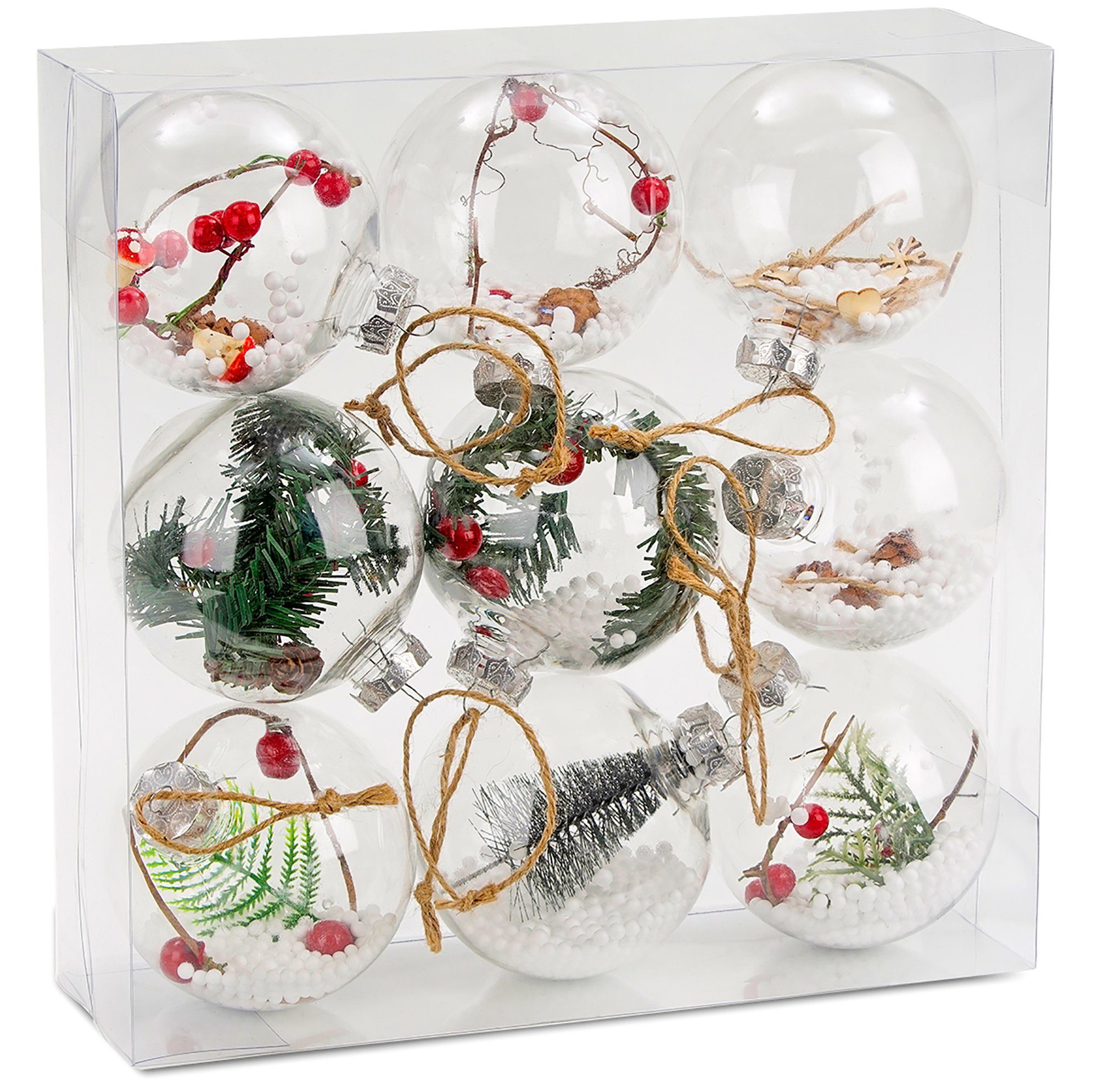 BRUBAKER Weihnachtsbaumkugel Christbaumkugel Set aus Acryl (9 St), Baumkuge günstig online kaufen