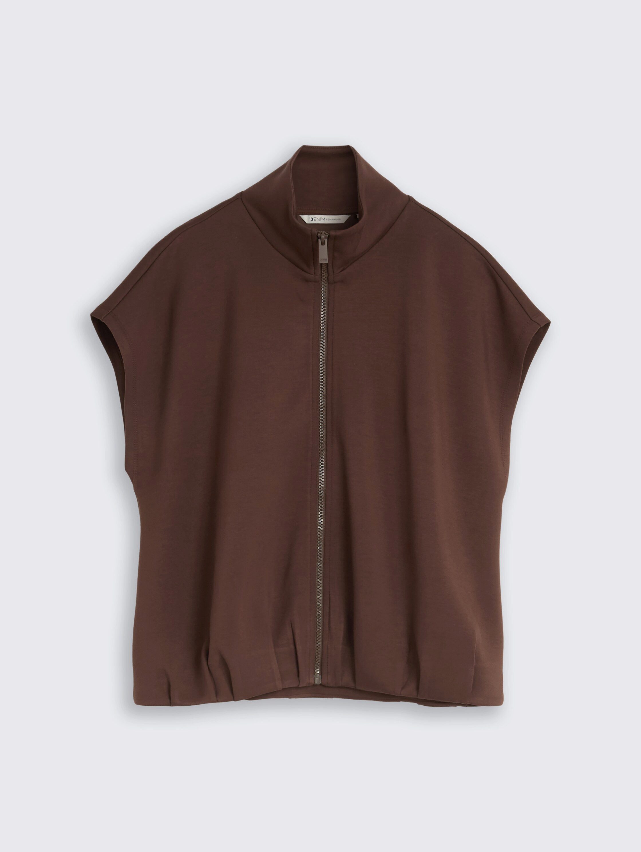 TOM TAILOR Denim Sweatjacke Full-Zip-Sweater mit überschnittenen Schultern und Reißverschluss