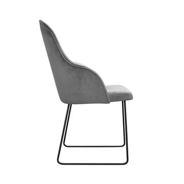 JVmoebel Stuhl Moderne Lehnstühle Gruppe 4 Stühle Set Grüne Polster Armlehne Design