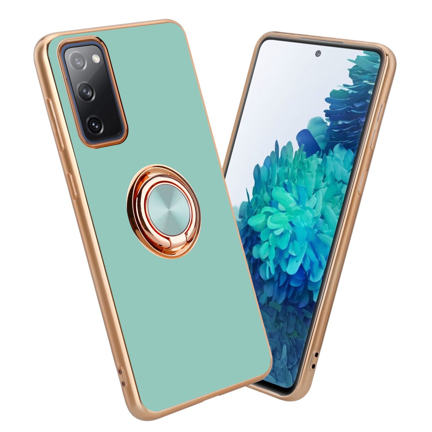 Cadorabo Handyhülle für Samsung Galaxy S20 FE Hülle Samsung Galaxy S20 FE, Schutzhülle - TPU Silikon Hülle - mit Kameraschutz und Ring